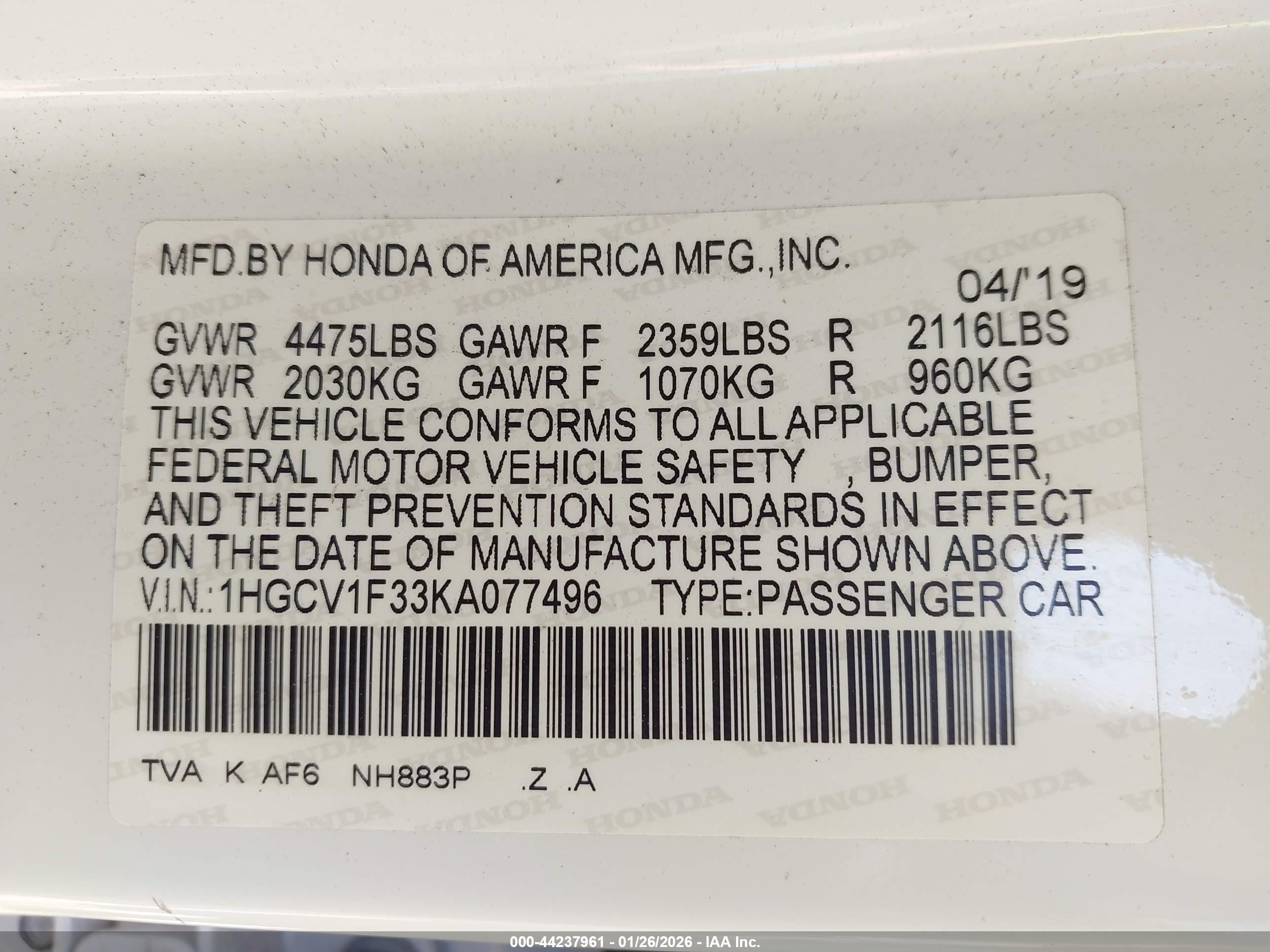 HONDA ACCORD image 9