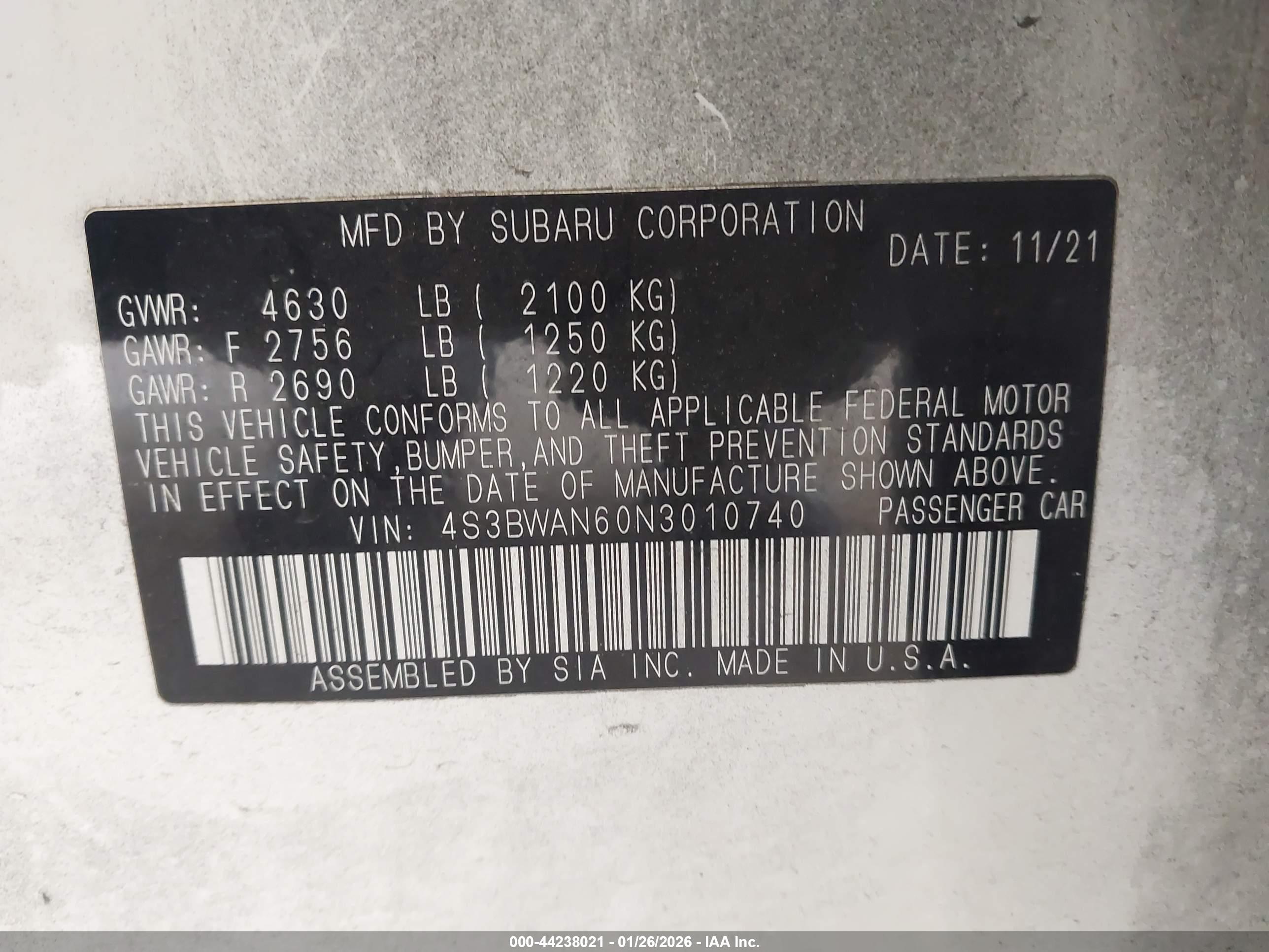 SUBARU LEGACY image 9