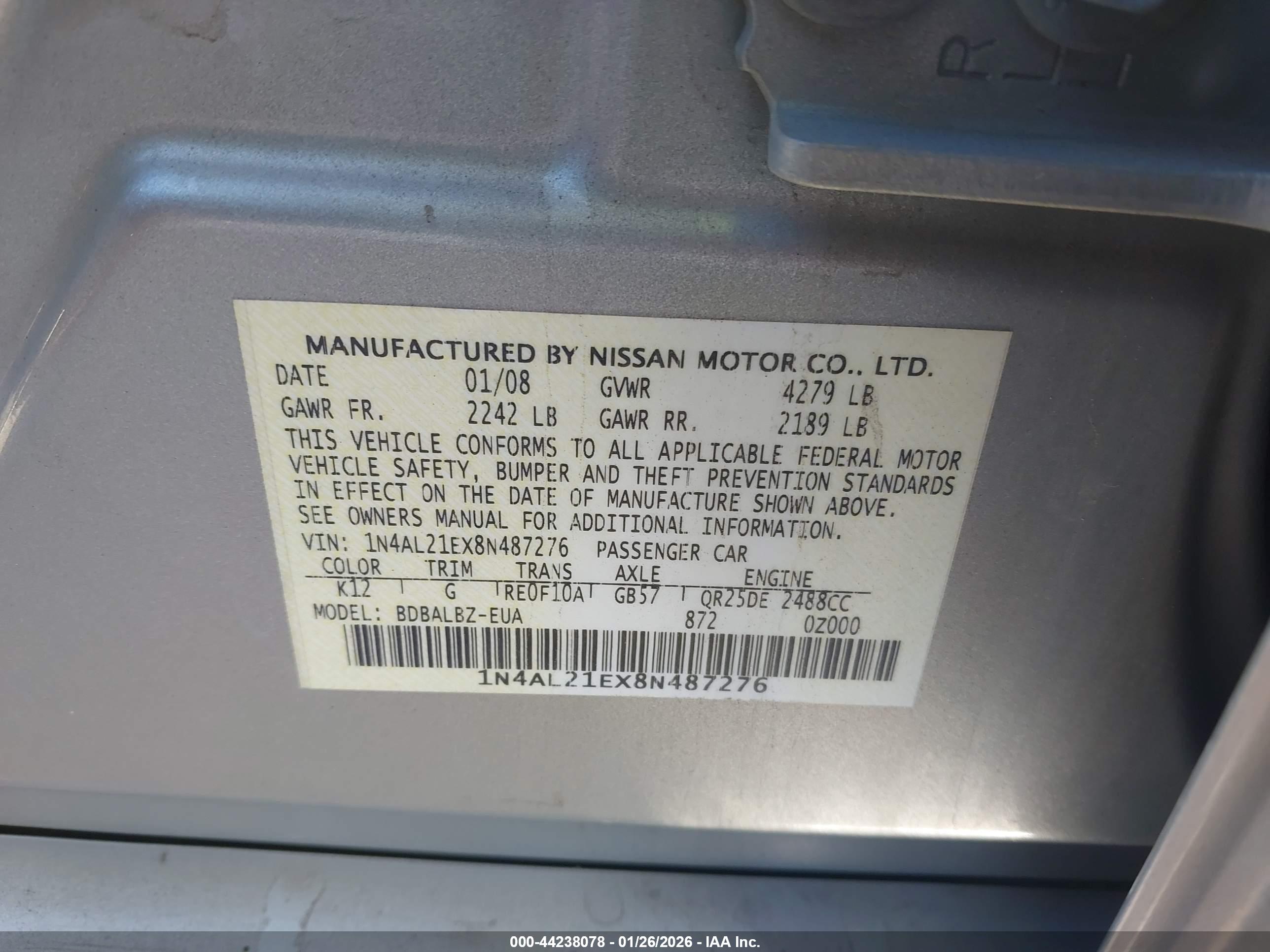 NISSAN ALTIMA image 9