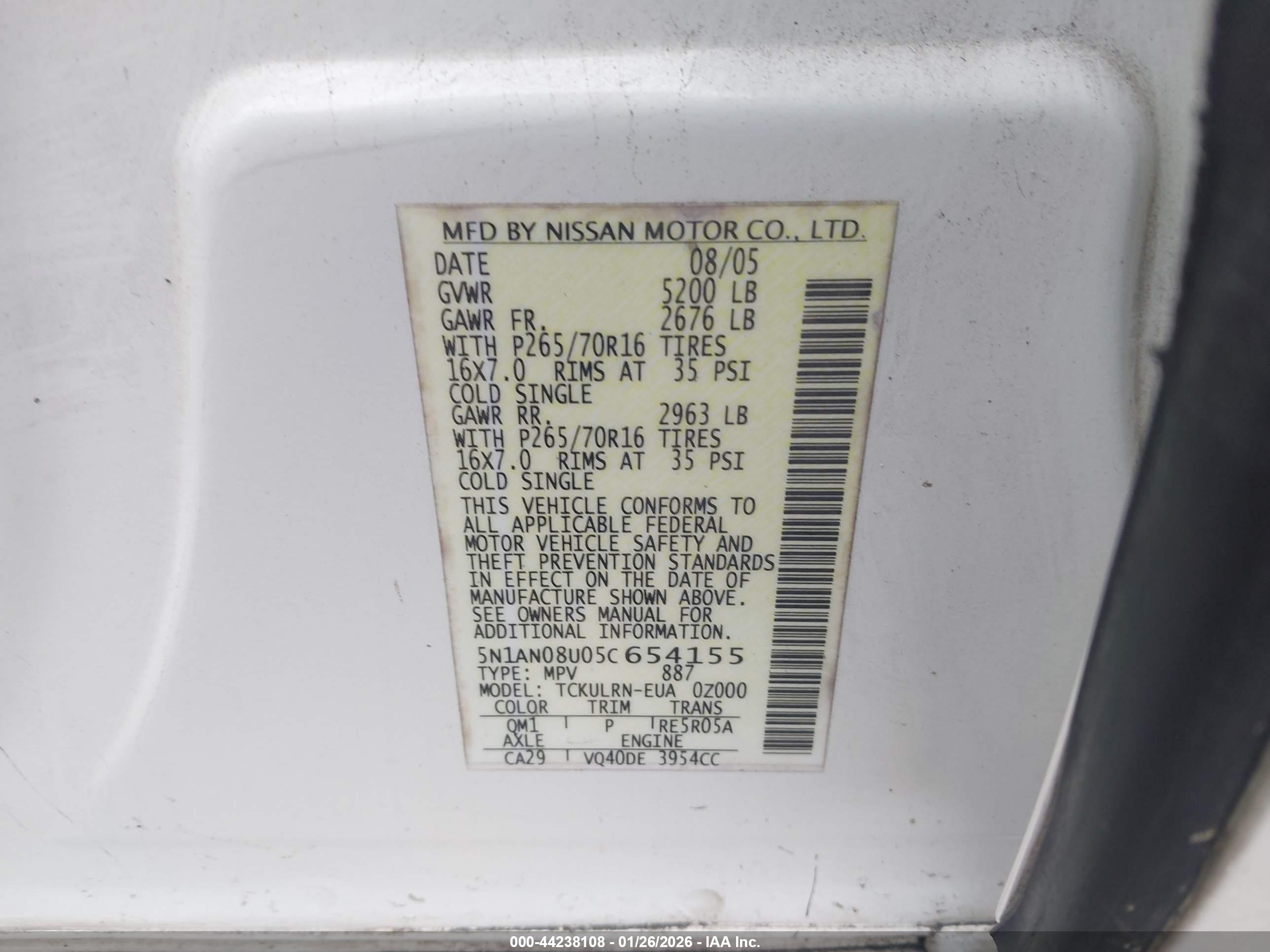 NISSAN XTERRA image 9