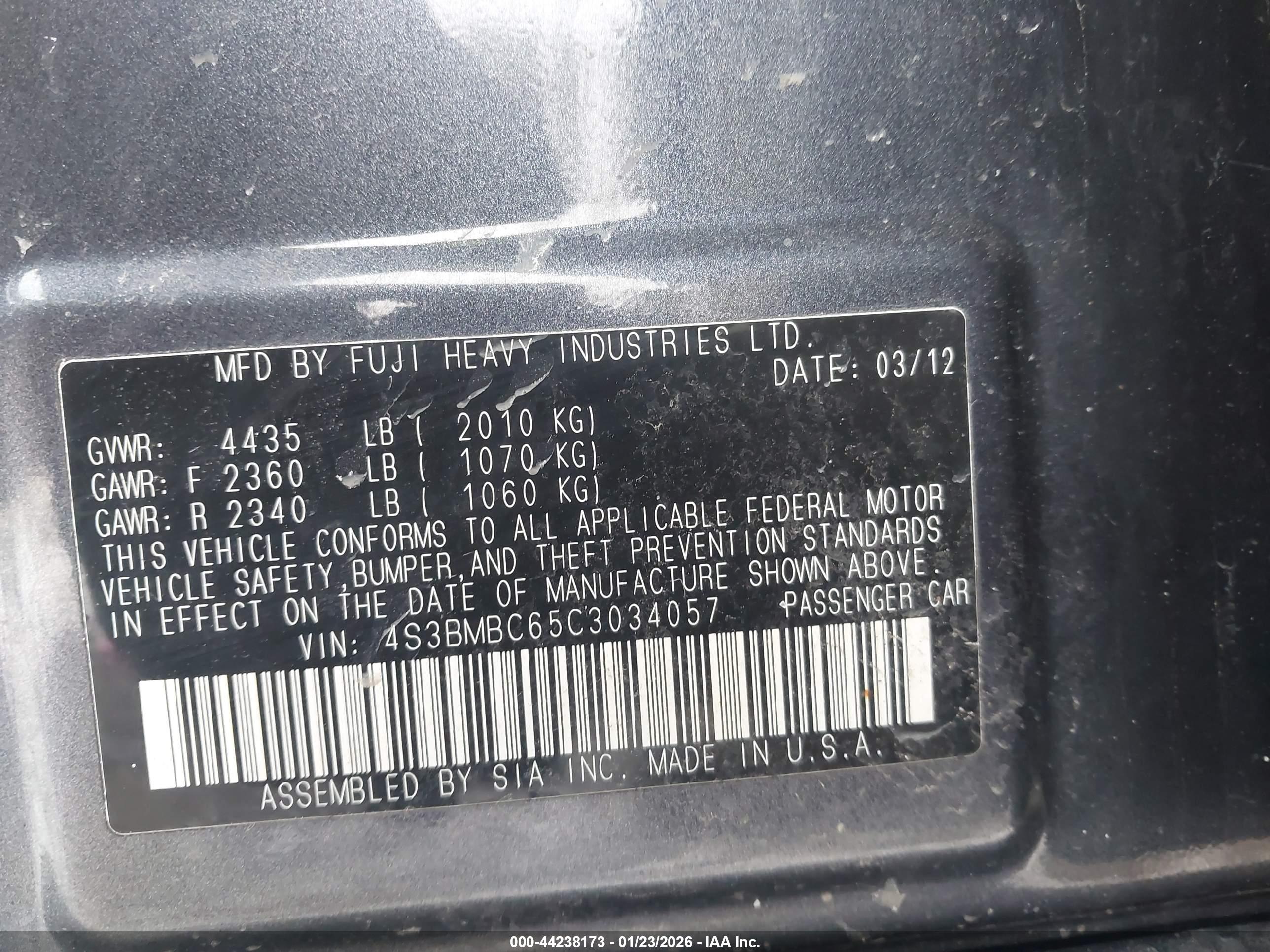 SUBARU LEGACY image 9