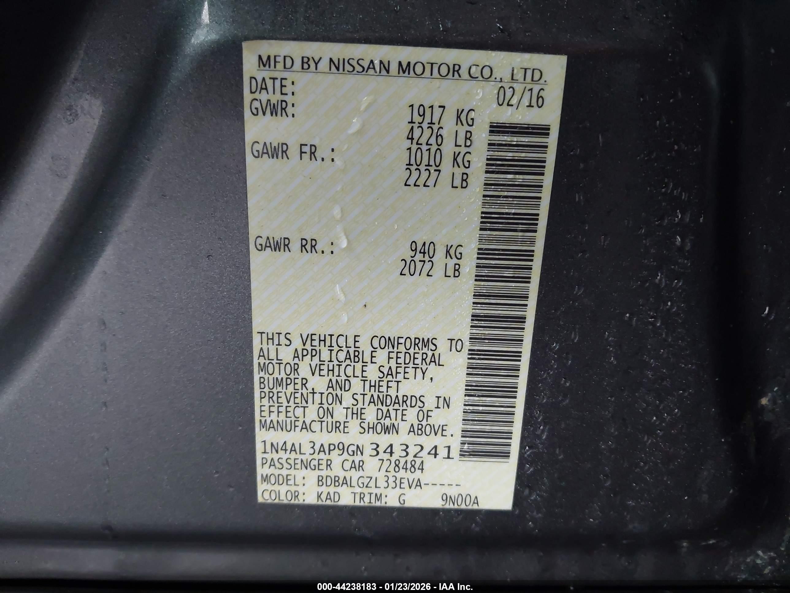NISSAN ALTIMA image 9