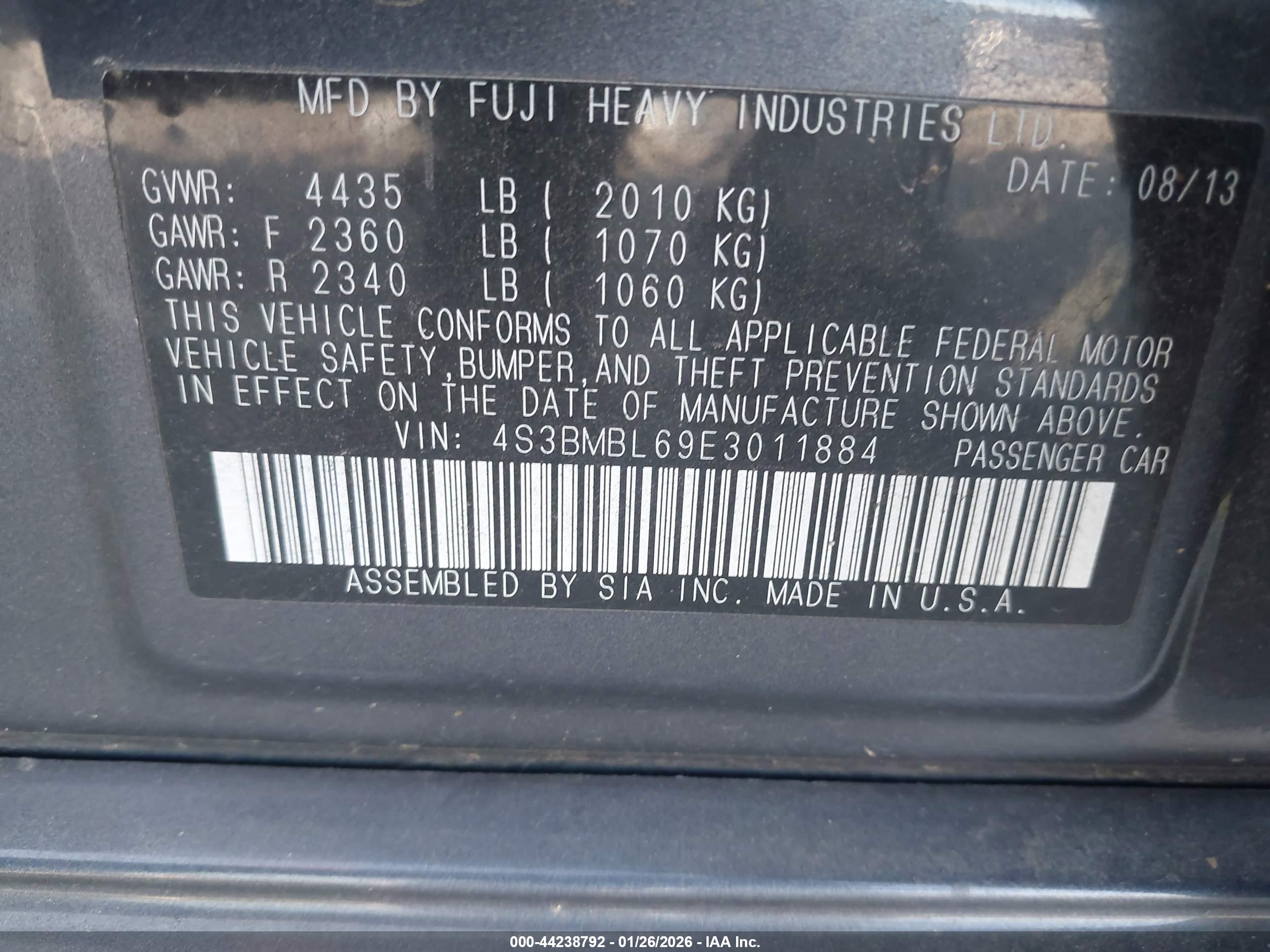 SUBARU LEGACY image 9