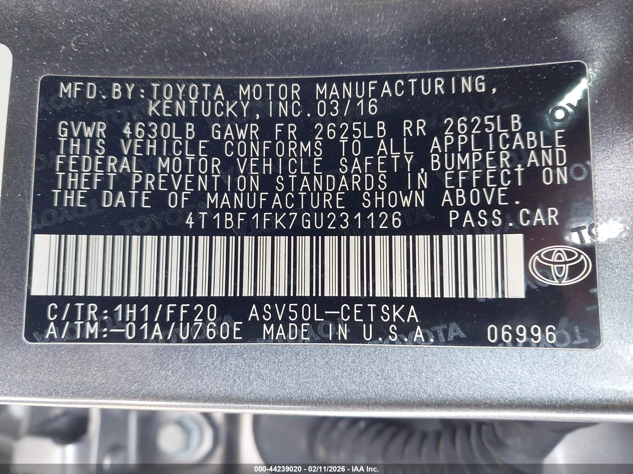 TOYOTA CAMRY image 9