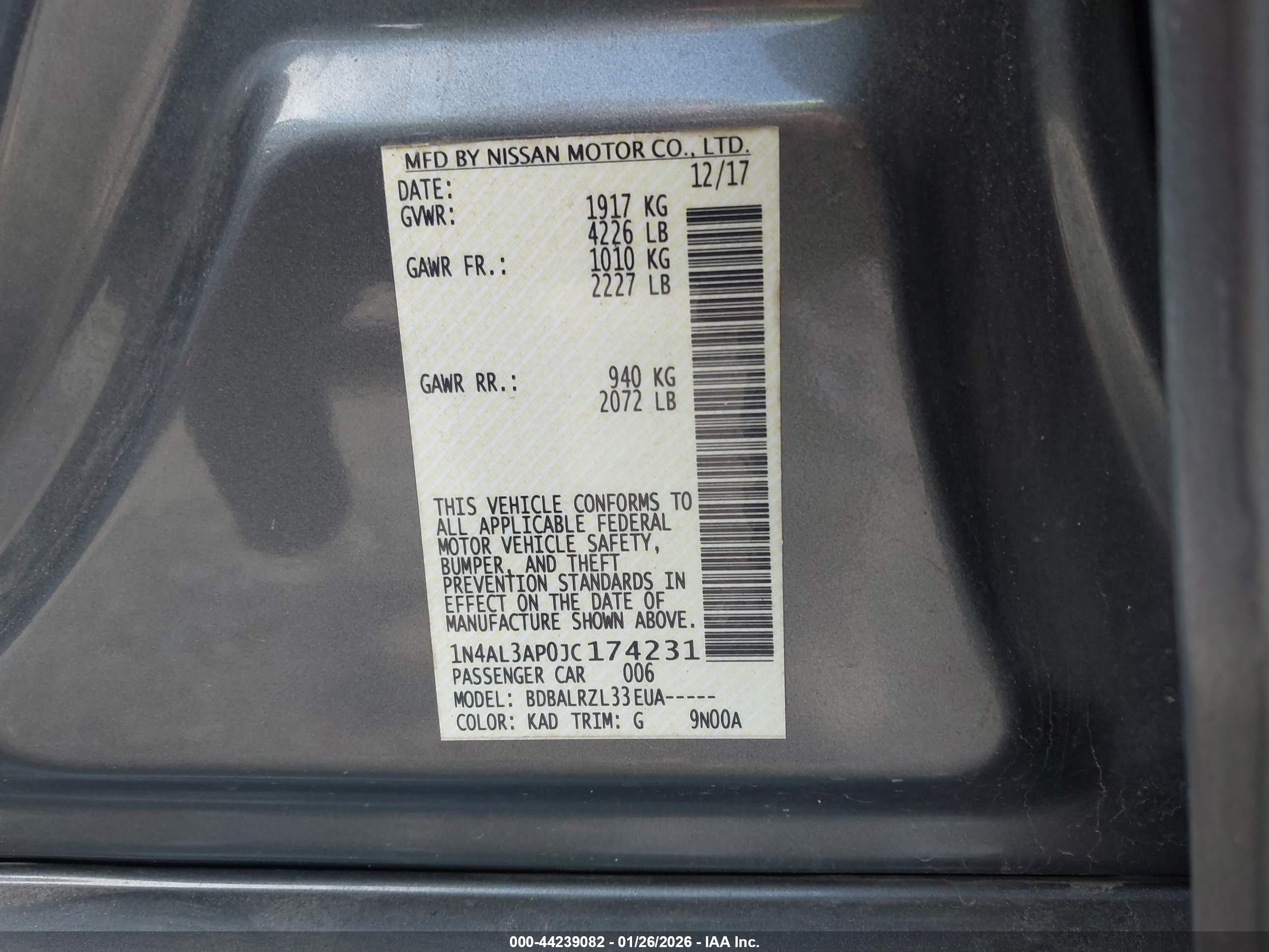 NISSAN ALTIMA image 9