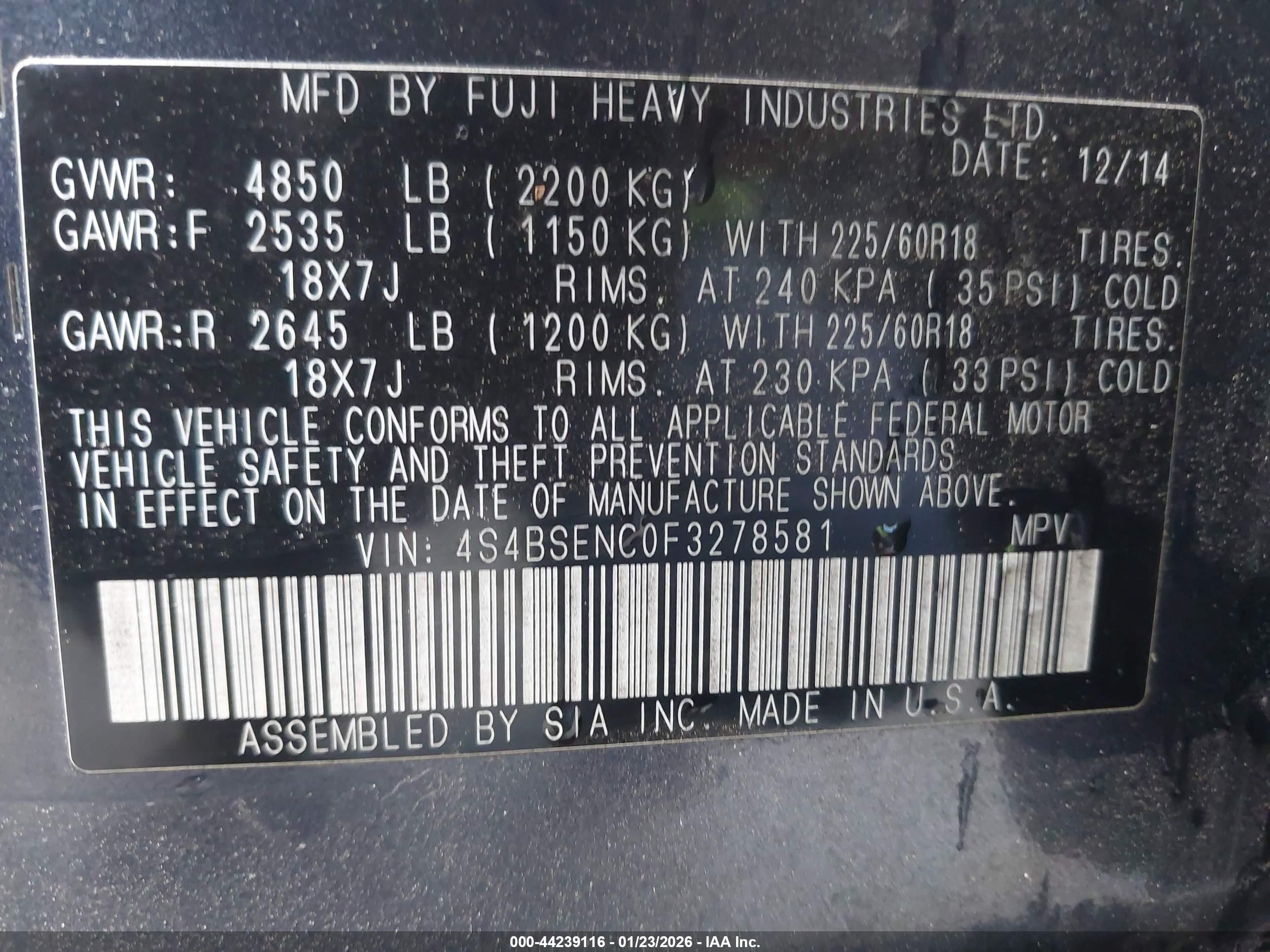 SUBARU OUTBACK image 9