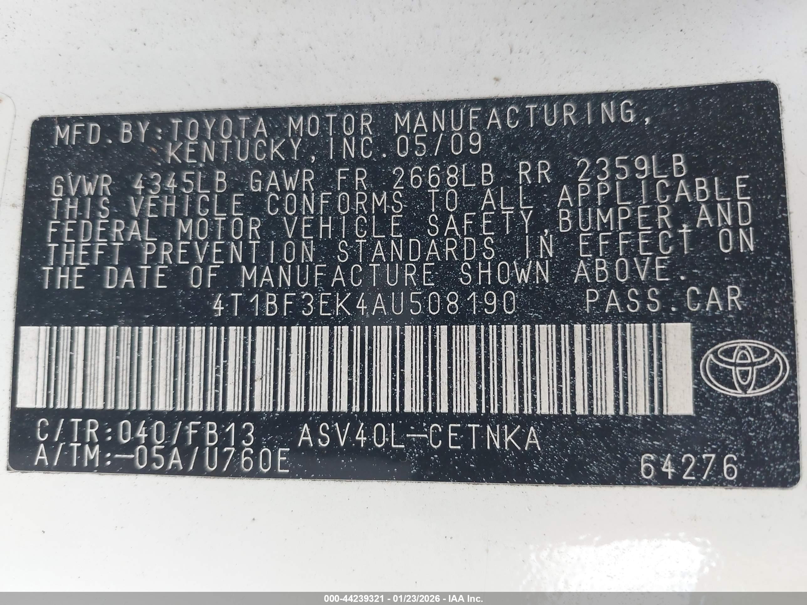 TOYOTA CAMRY image 9