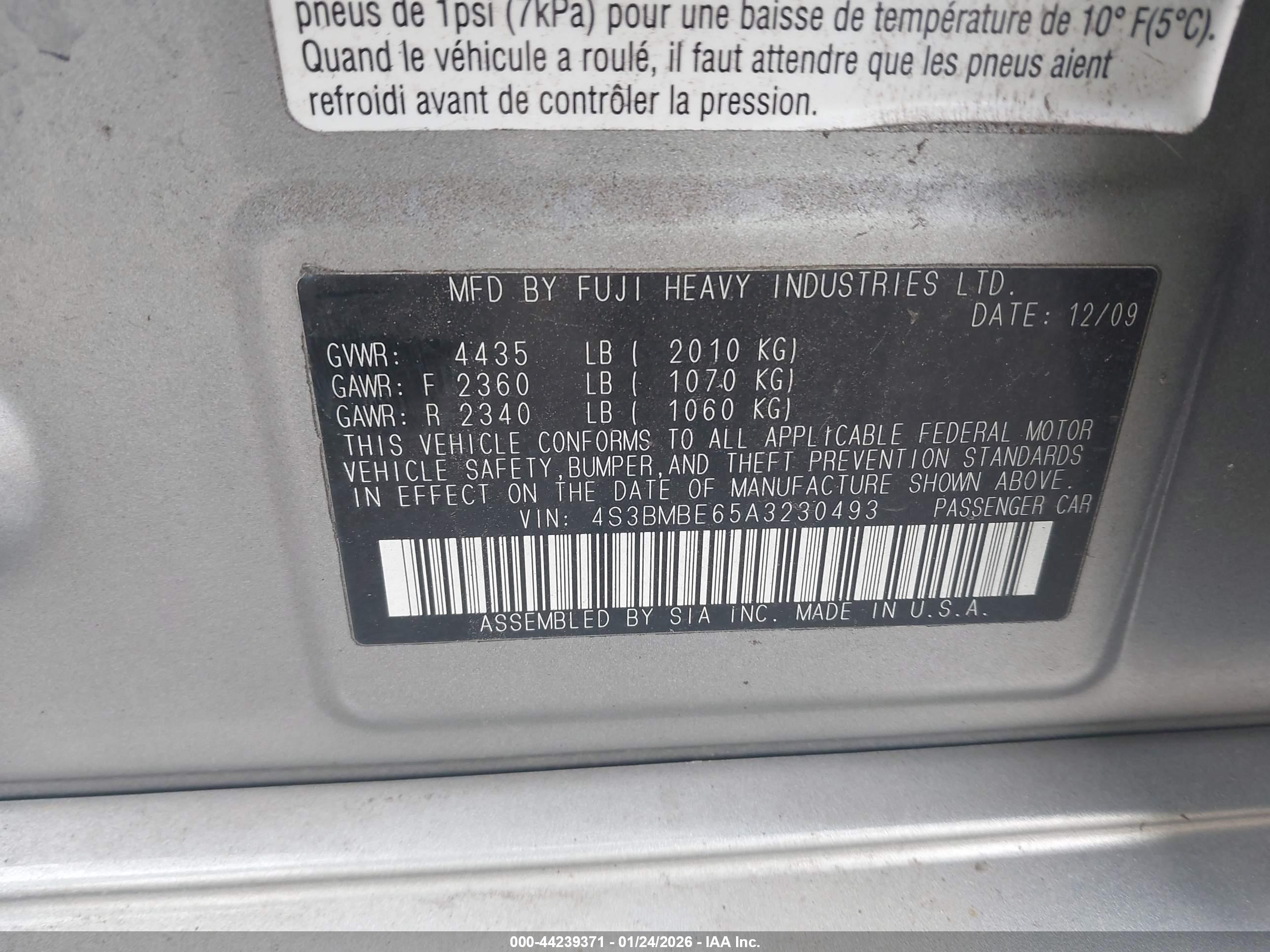 SUBARU LEGACY image 9