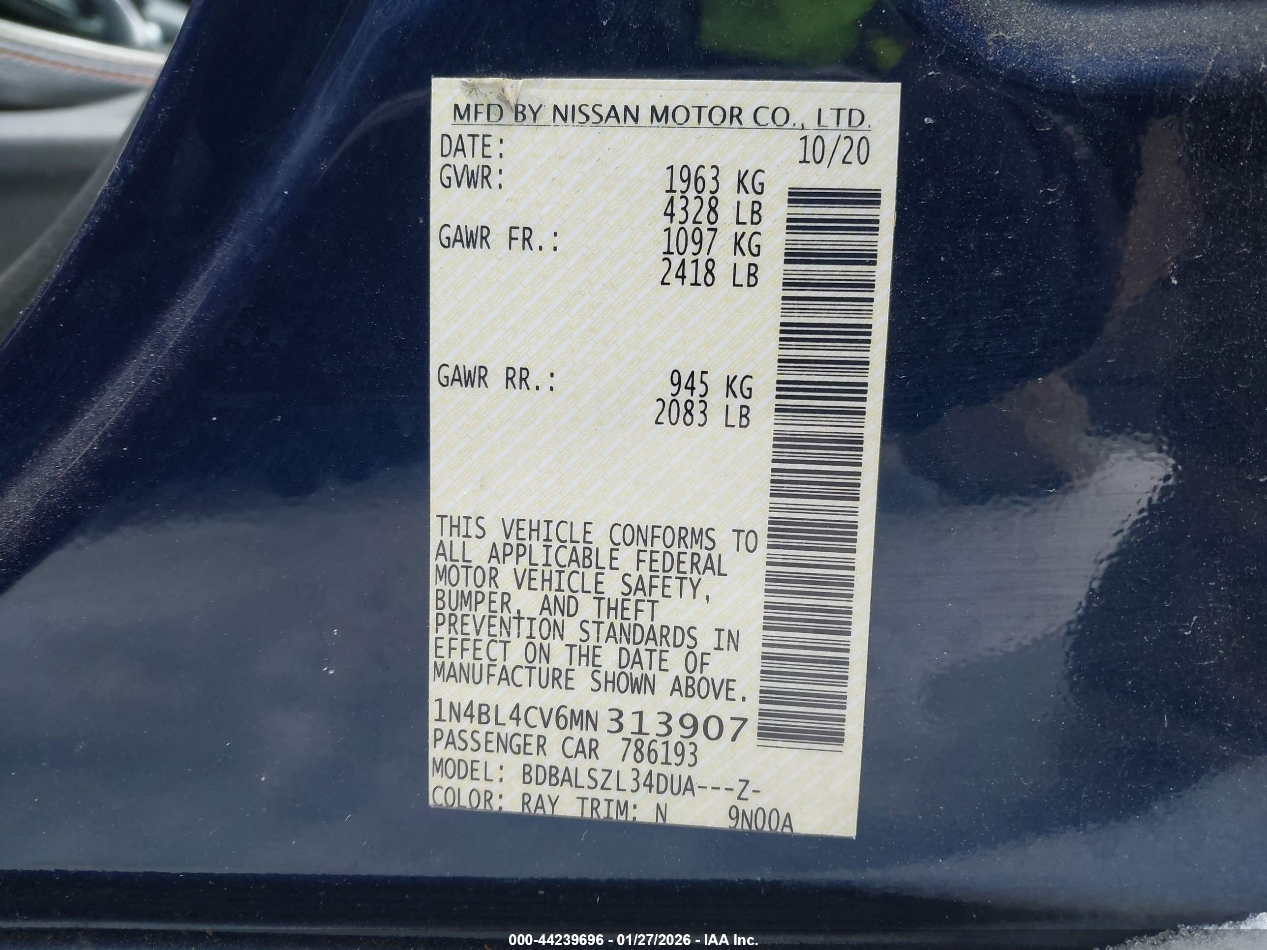 NISSAN ALTIMA image 9