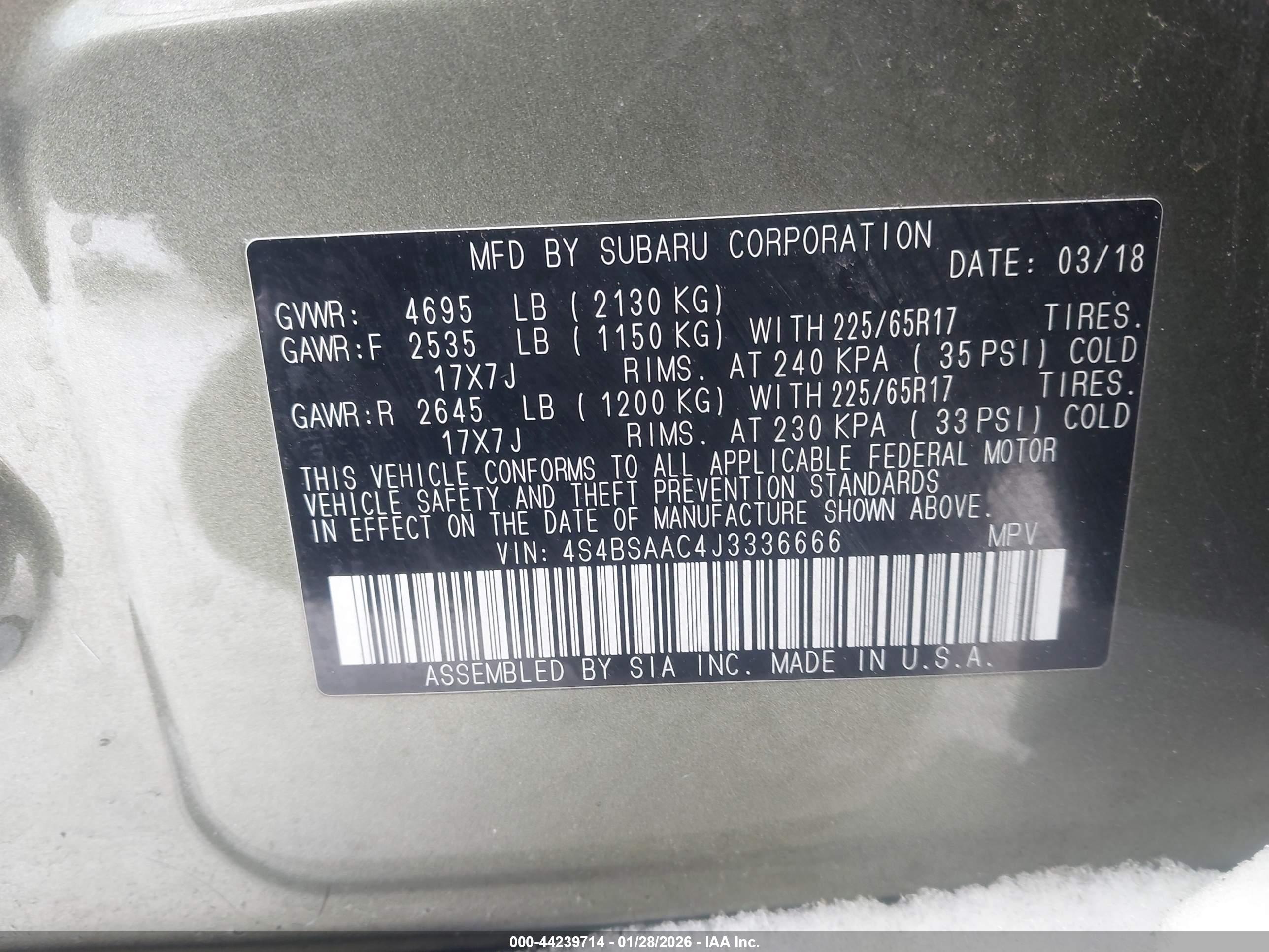 SUBARU OUTBACK image 9