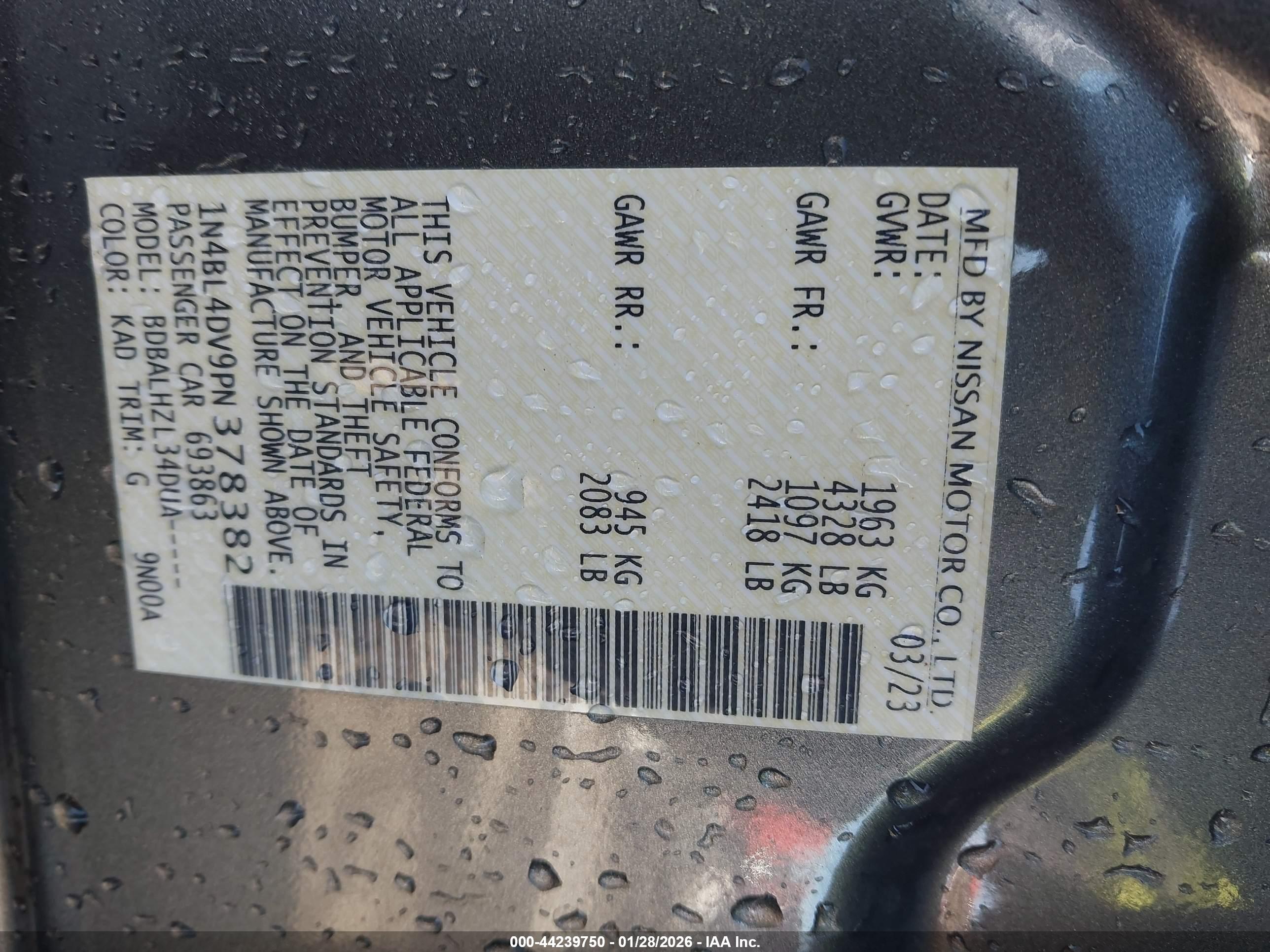 NISSAN ALTIMA image 9