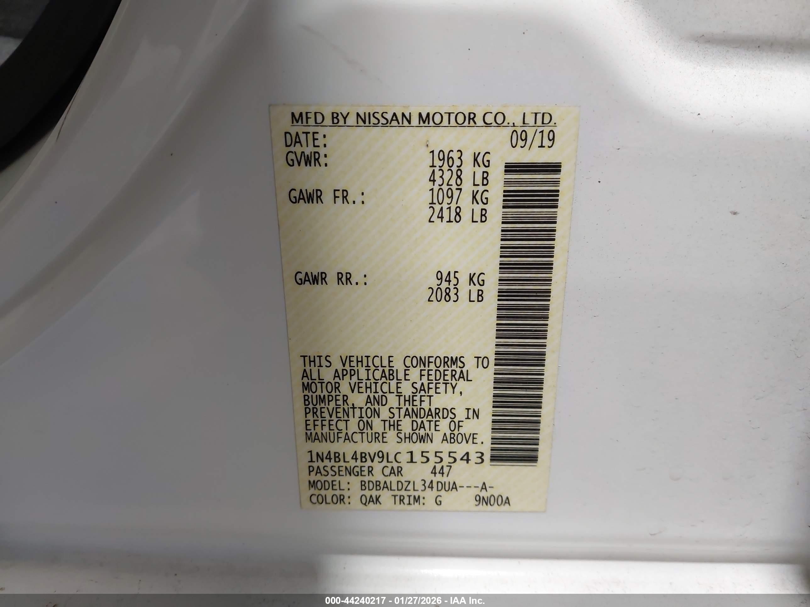 NISSAN ALTIMA image 9