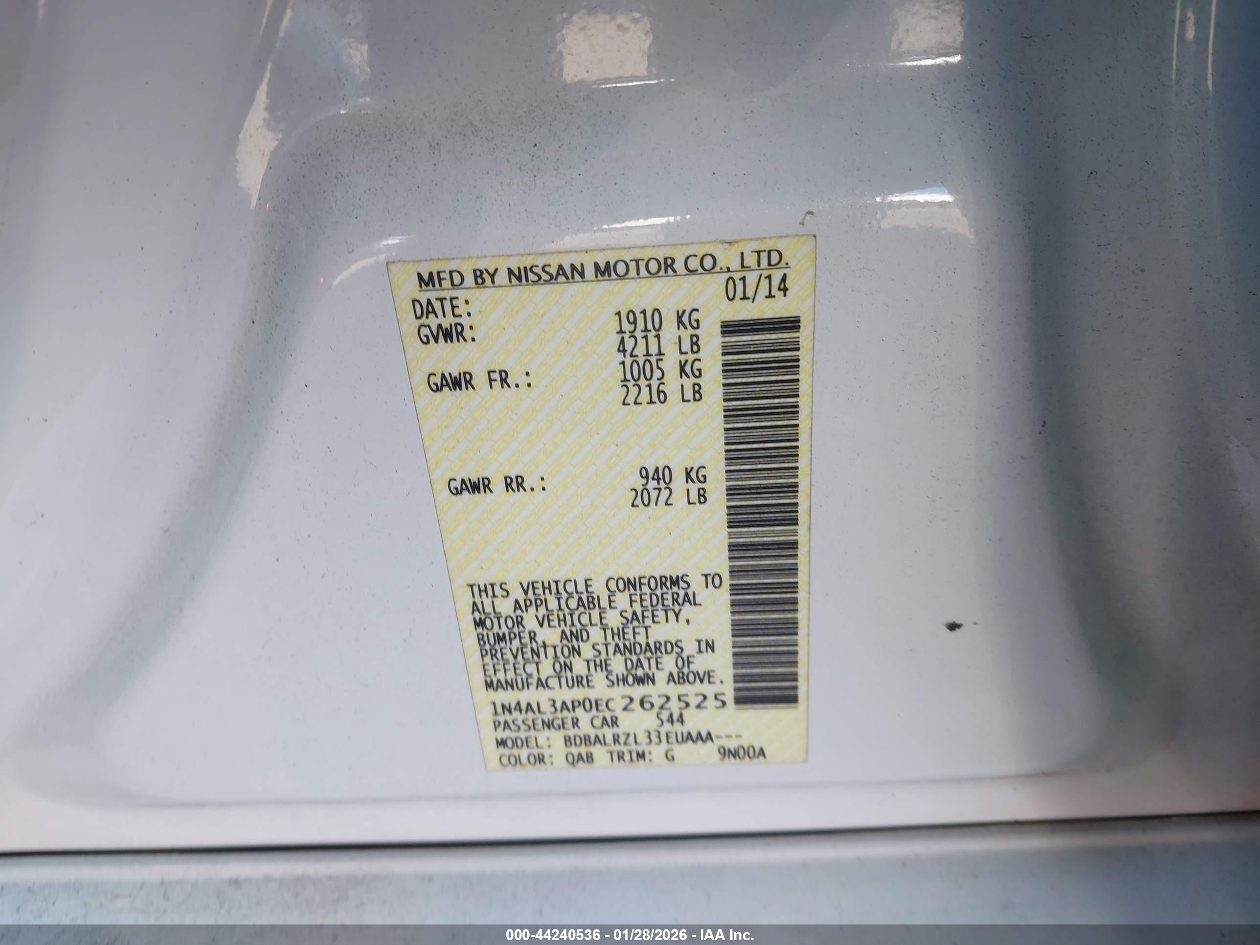 NISSAN ALTIMA image 9
