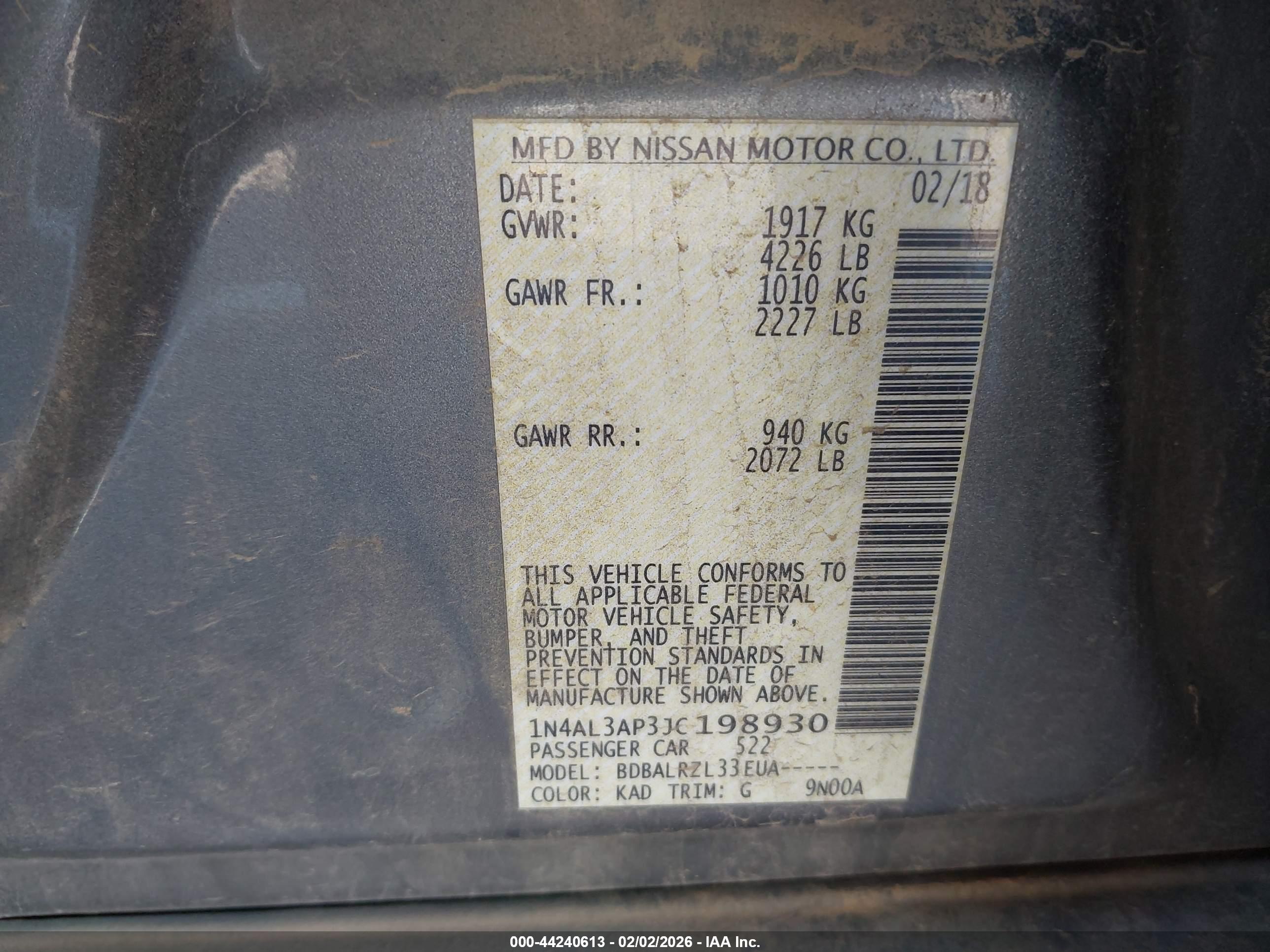 NISSAN ALTIMA image 9
