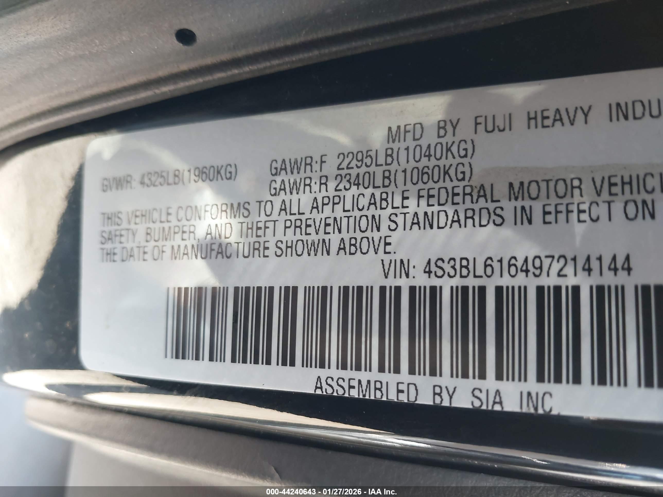 SUBARU LEGACY image 9