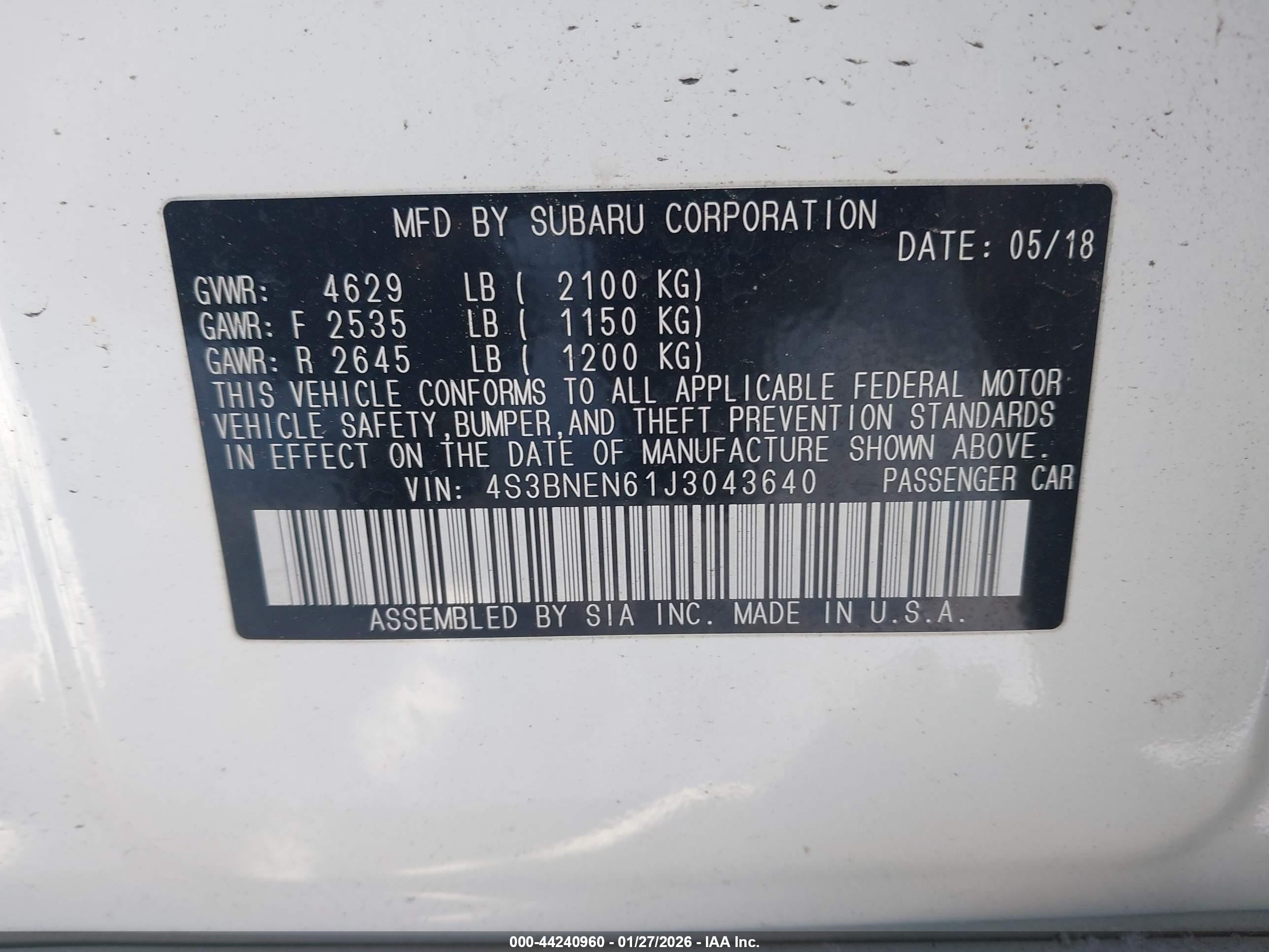 SUBARU LEGACY image 9