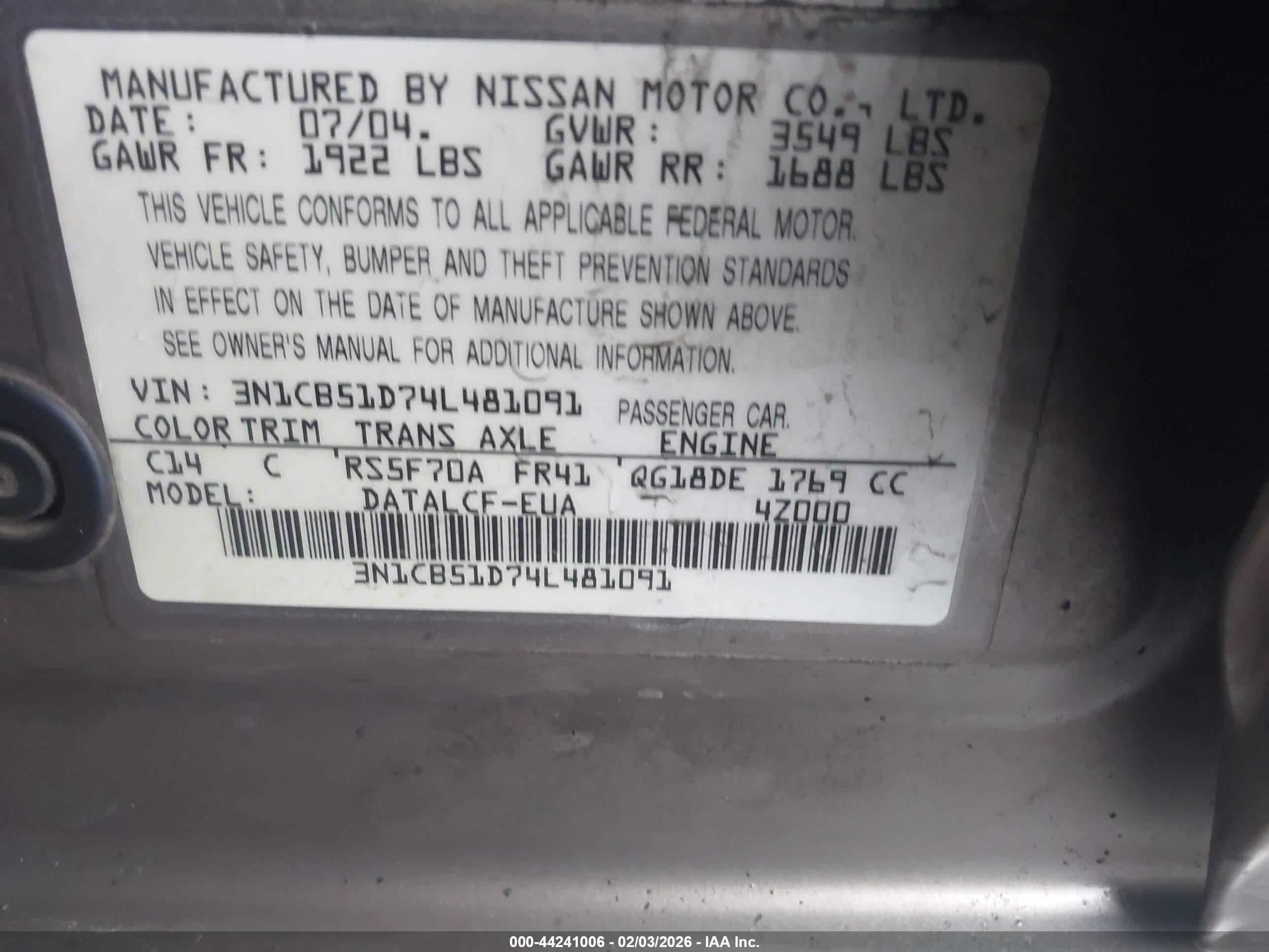NISSAN SENTRA image 9