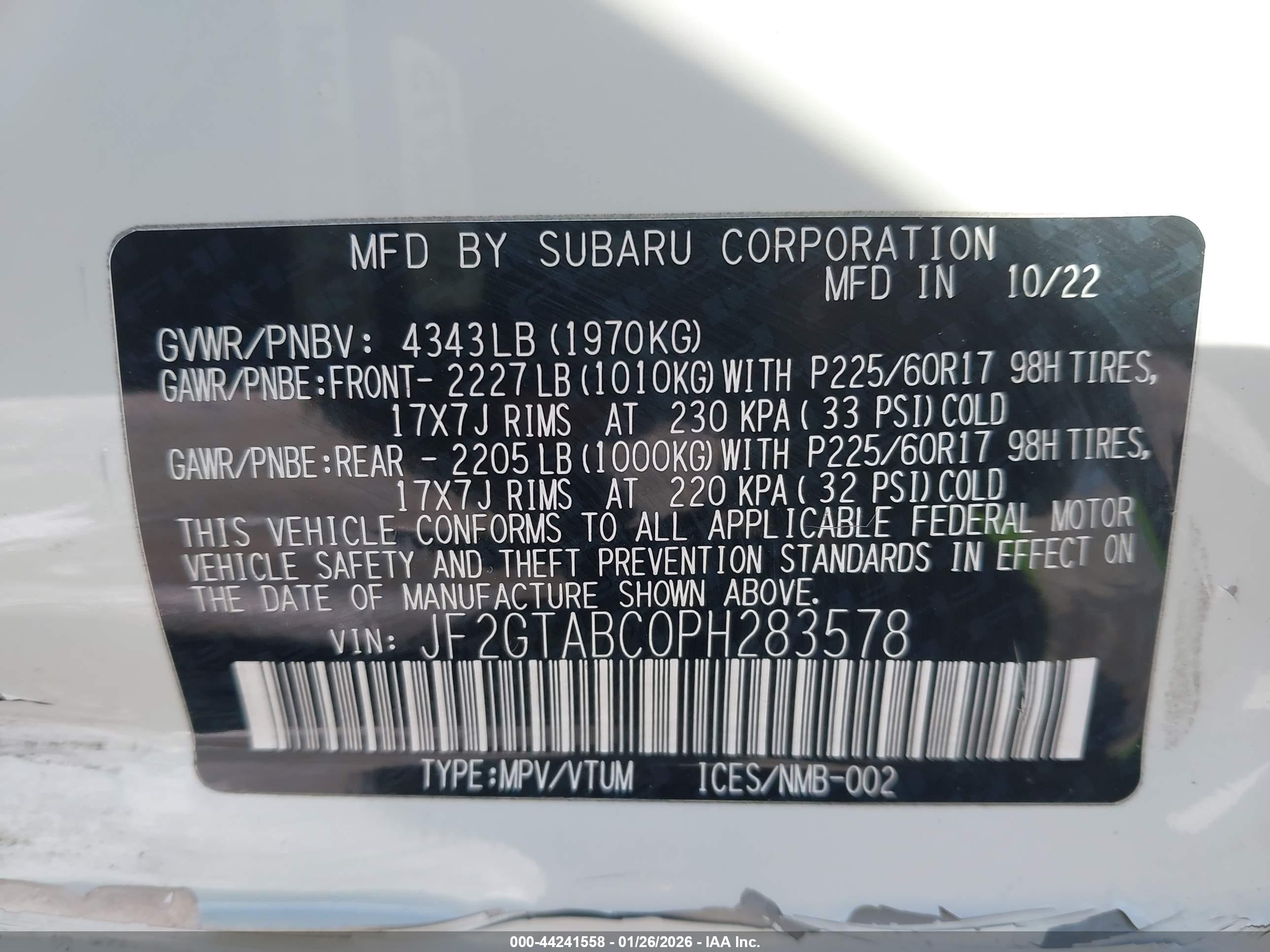 SUBARU CROSSTREK image 9