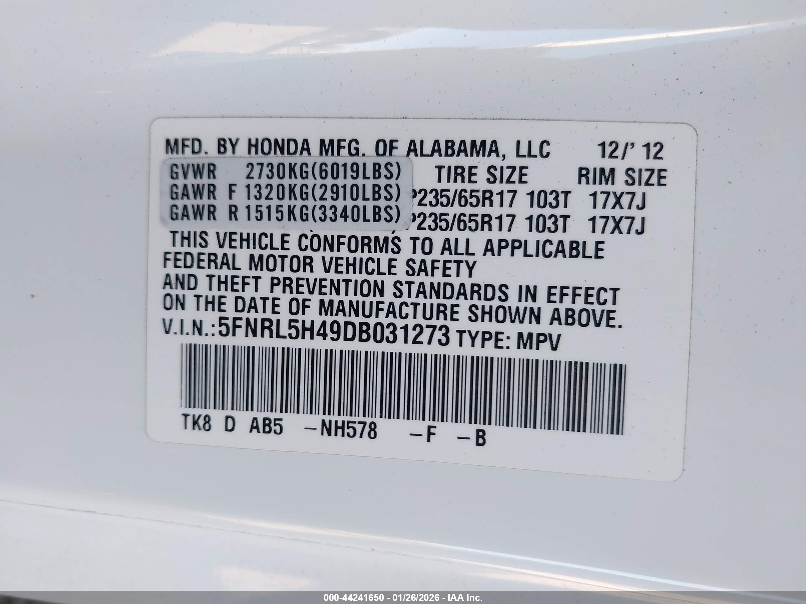 HONDA ODYSSEY image 9