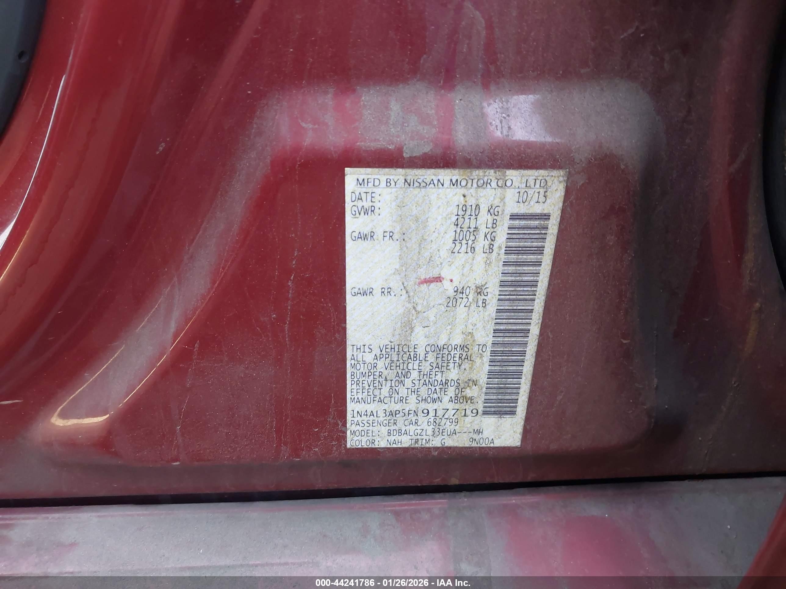 NISSAN ALTIMA image 9
