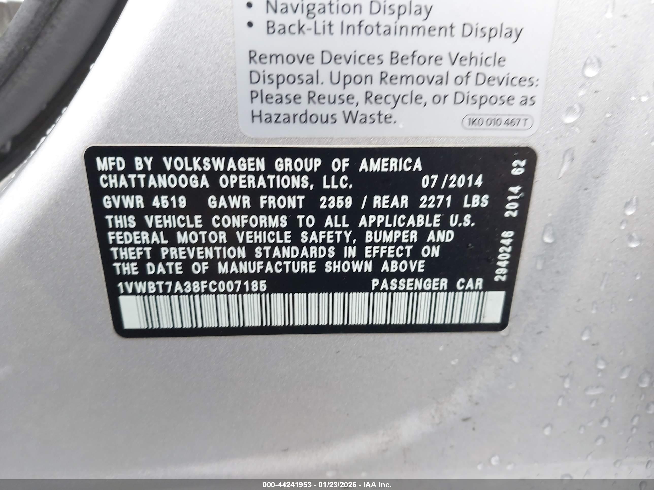 VOLKSWAGEN PASSAT image 9