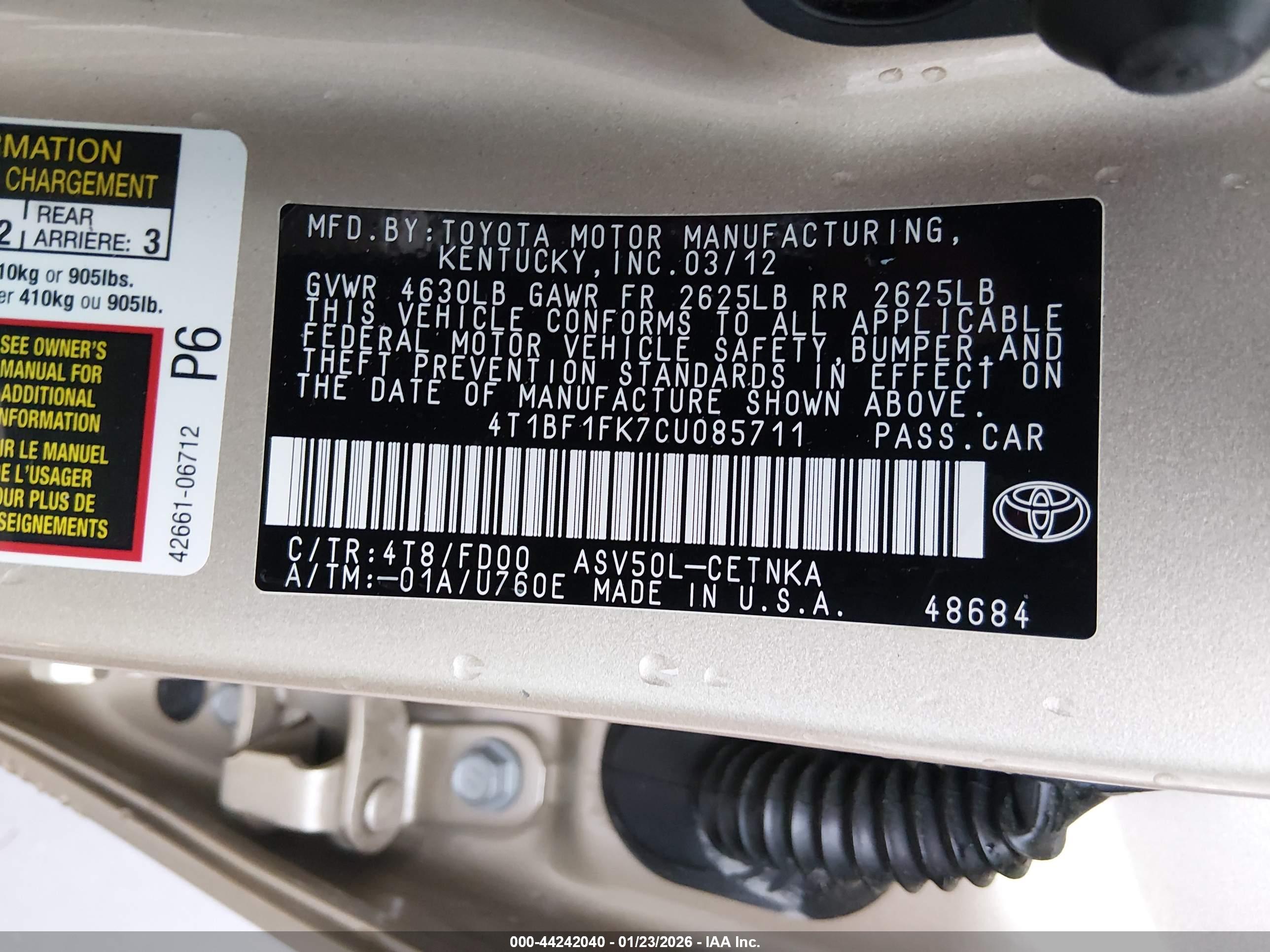 TOYOTA CAMRY image 9