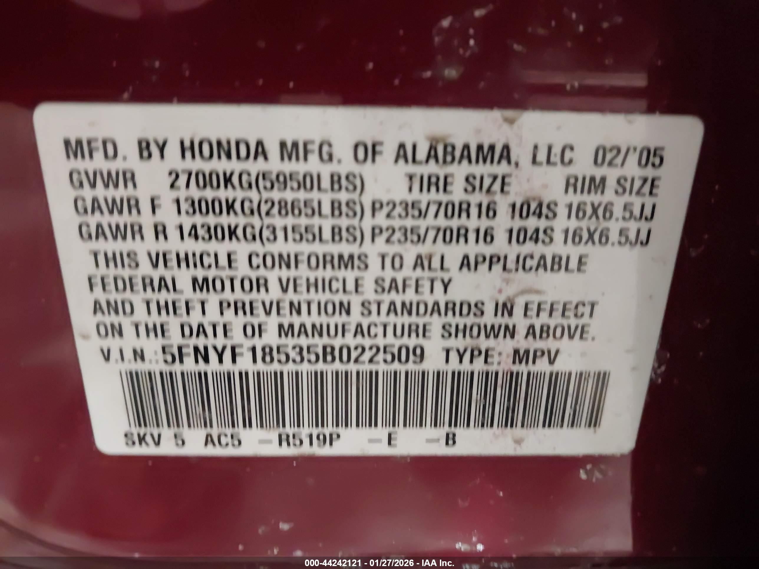 HONDA PILOT image 9