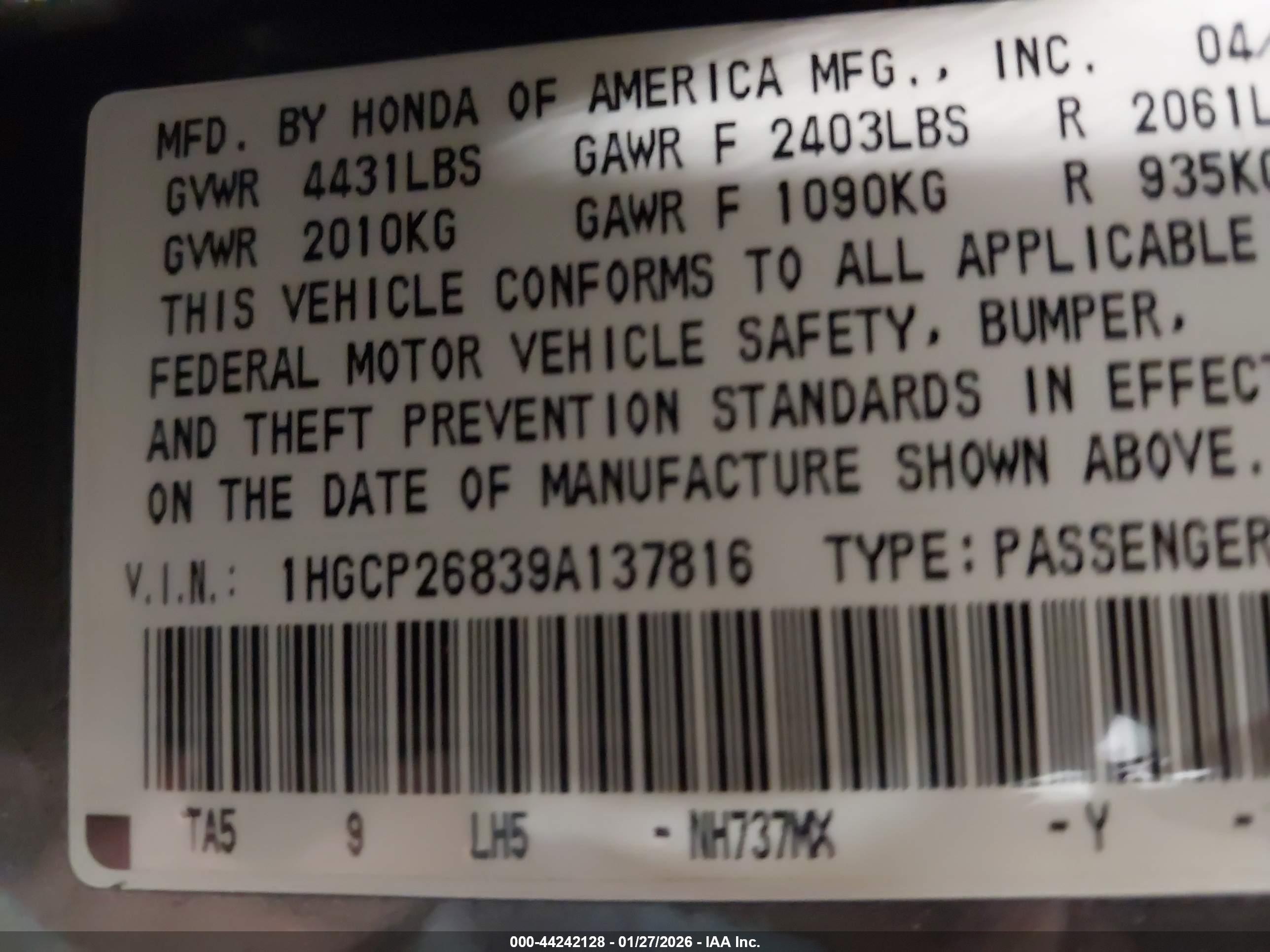 HONDA ACCORD image 9