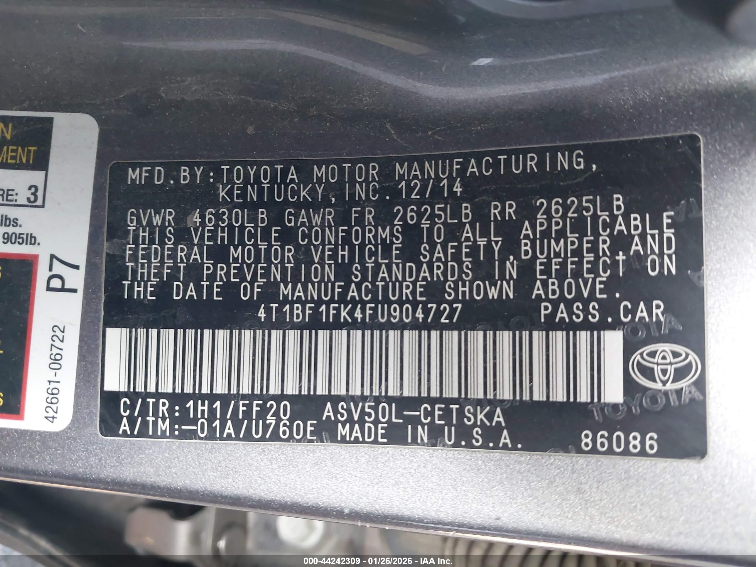 TOYOTA CAMRY image 9