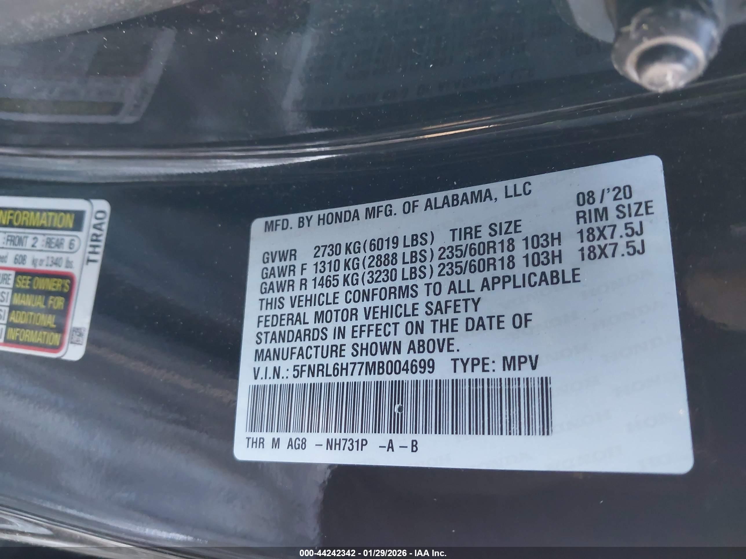 HONDA ODYSSEY image 9