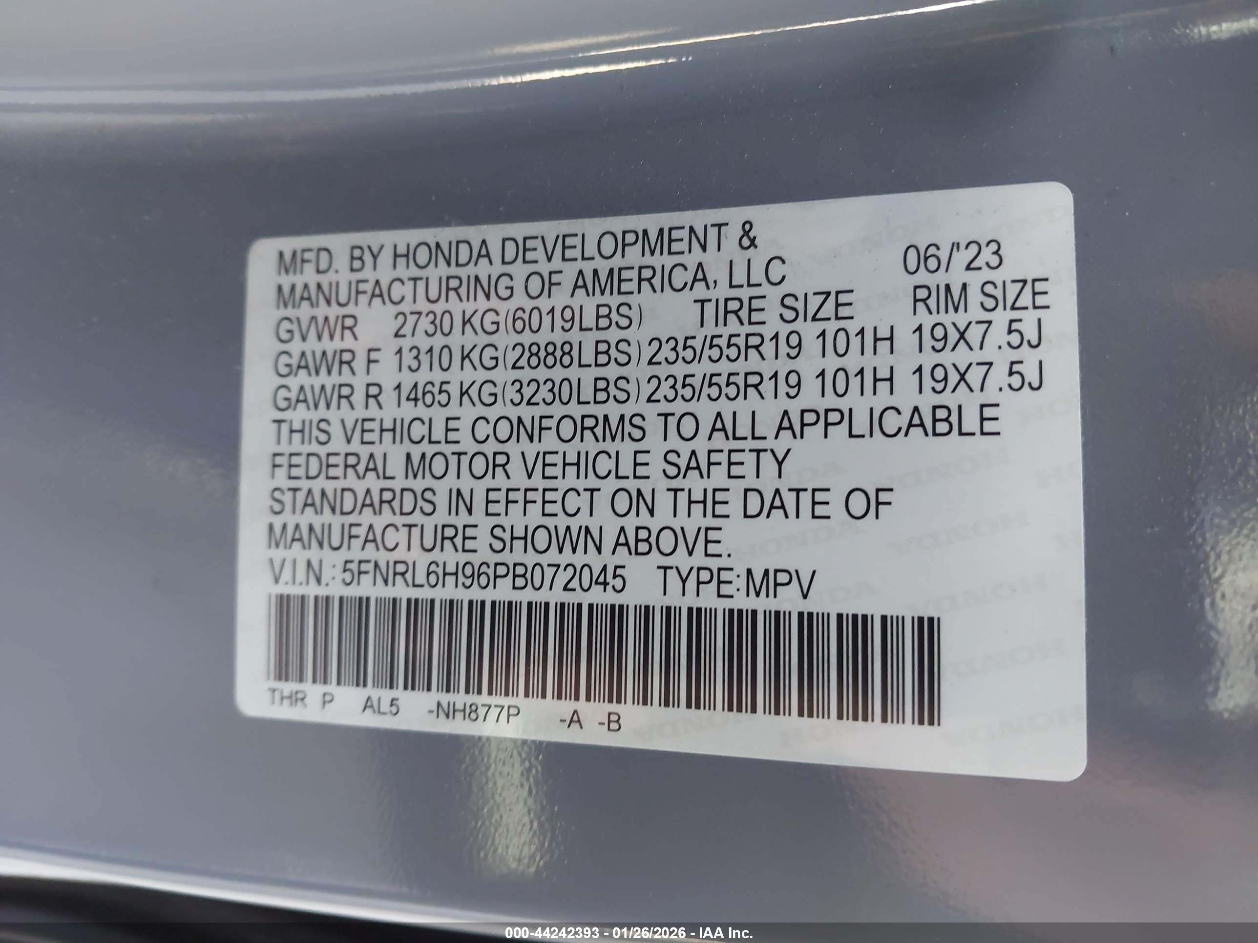 HONDA ODYSSEY image 9