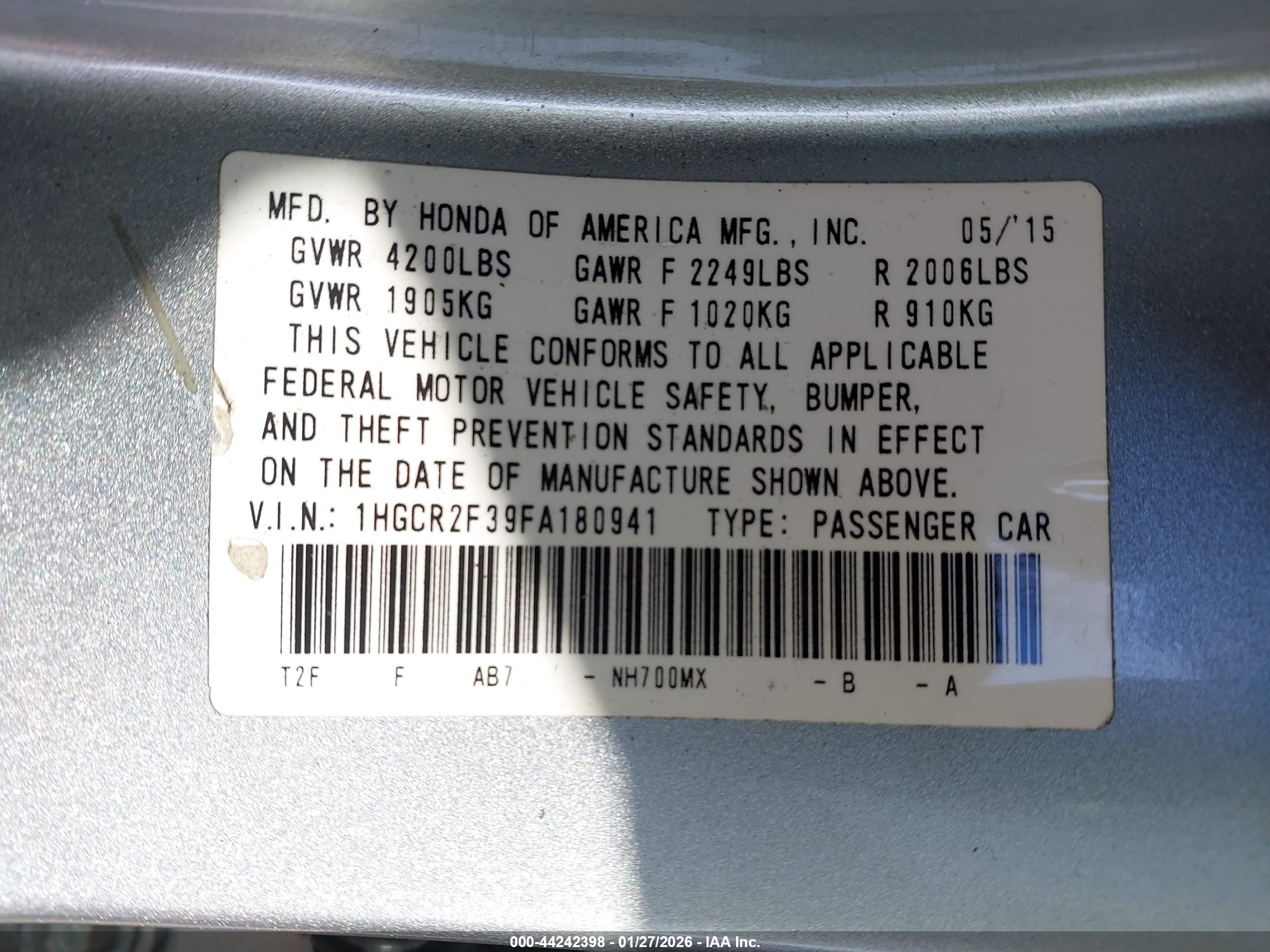 HONDA ACCORD image 9