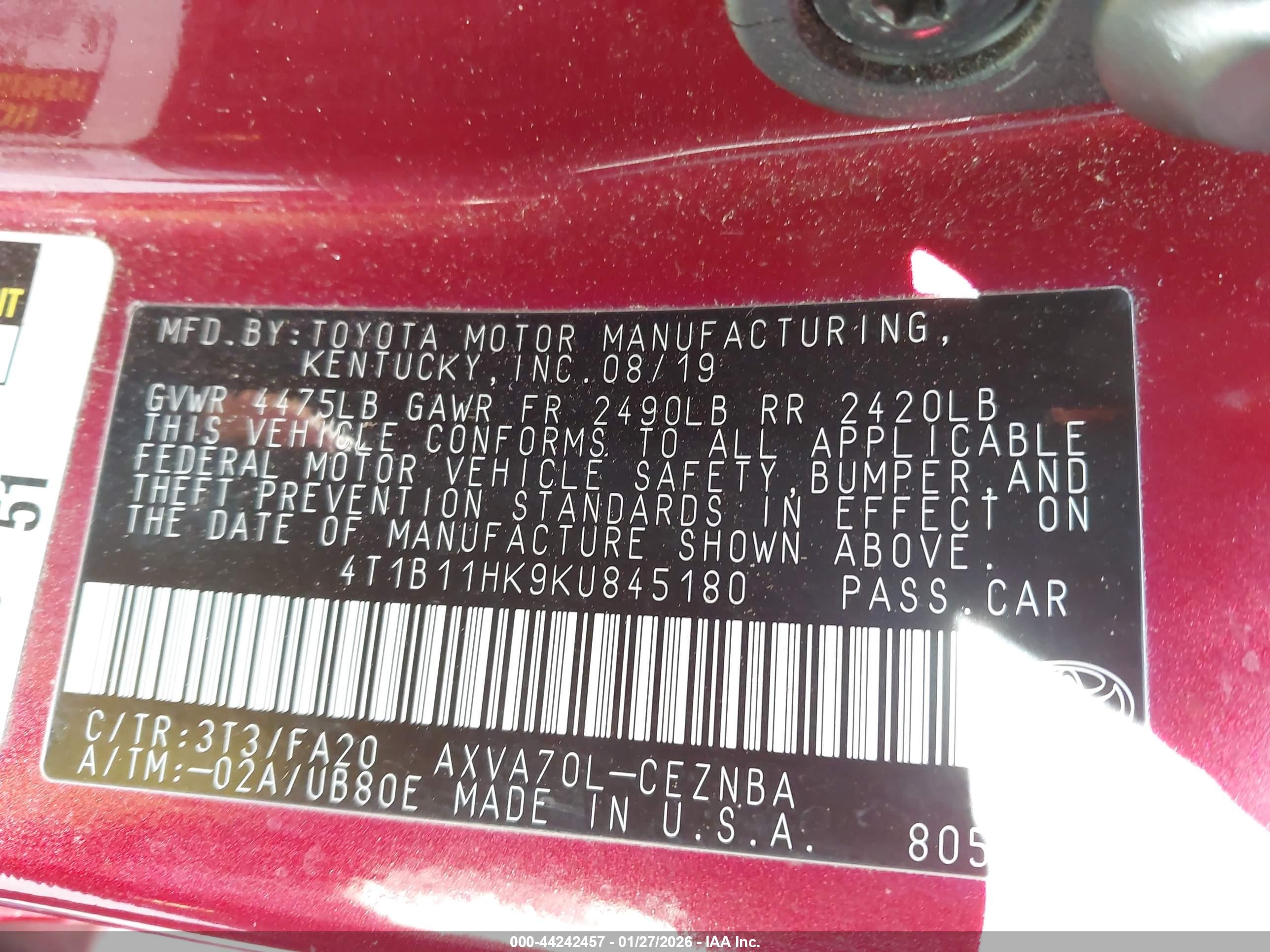 TOYOTA CAMRY image 9