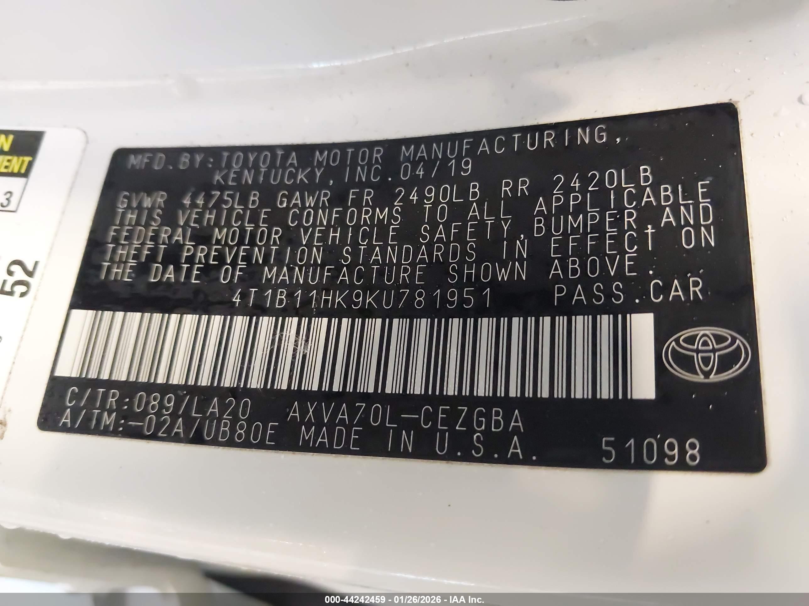 TOYOTA CAMRY image 9