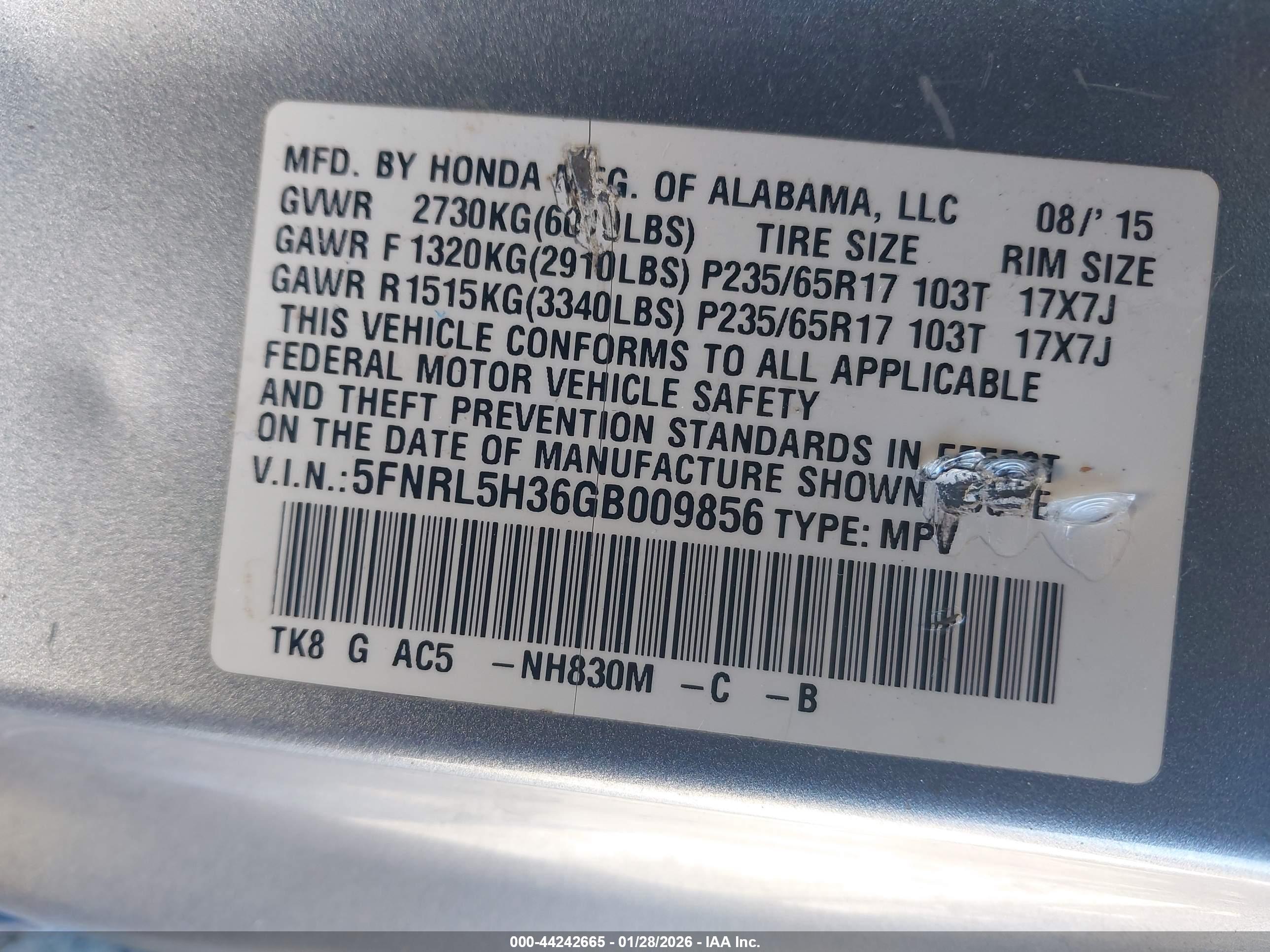 HONDA ODYSSEY image 9