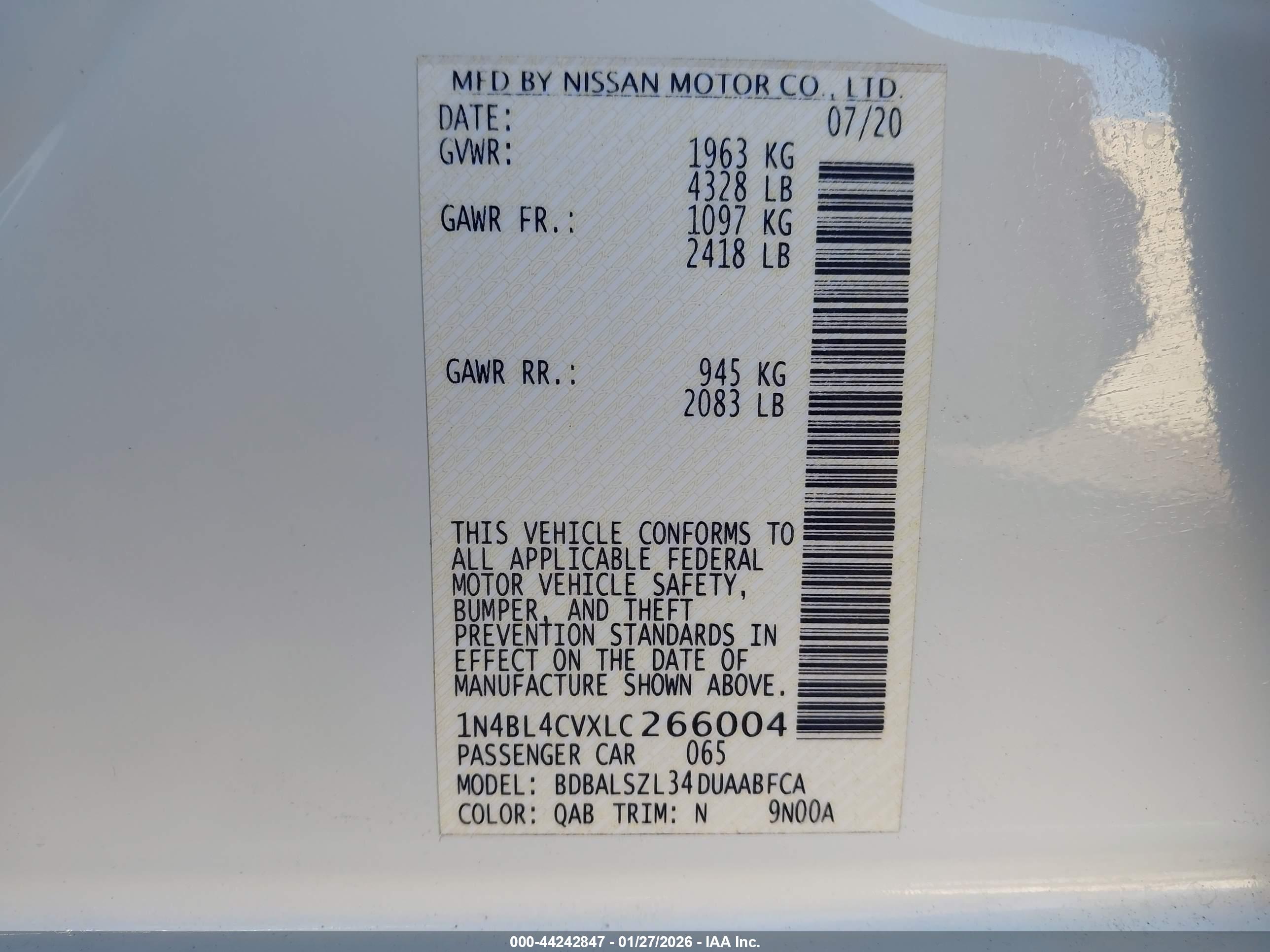 NISSAN ALTIMA image 9