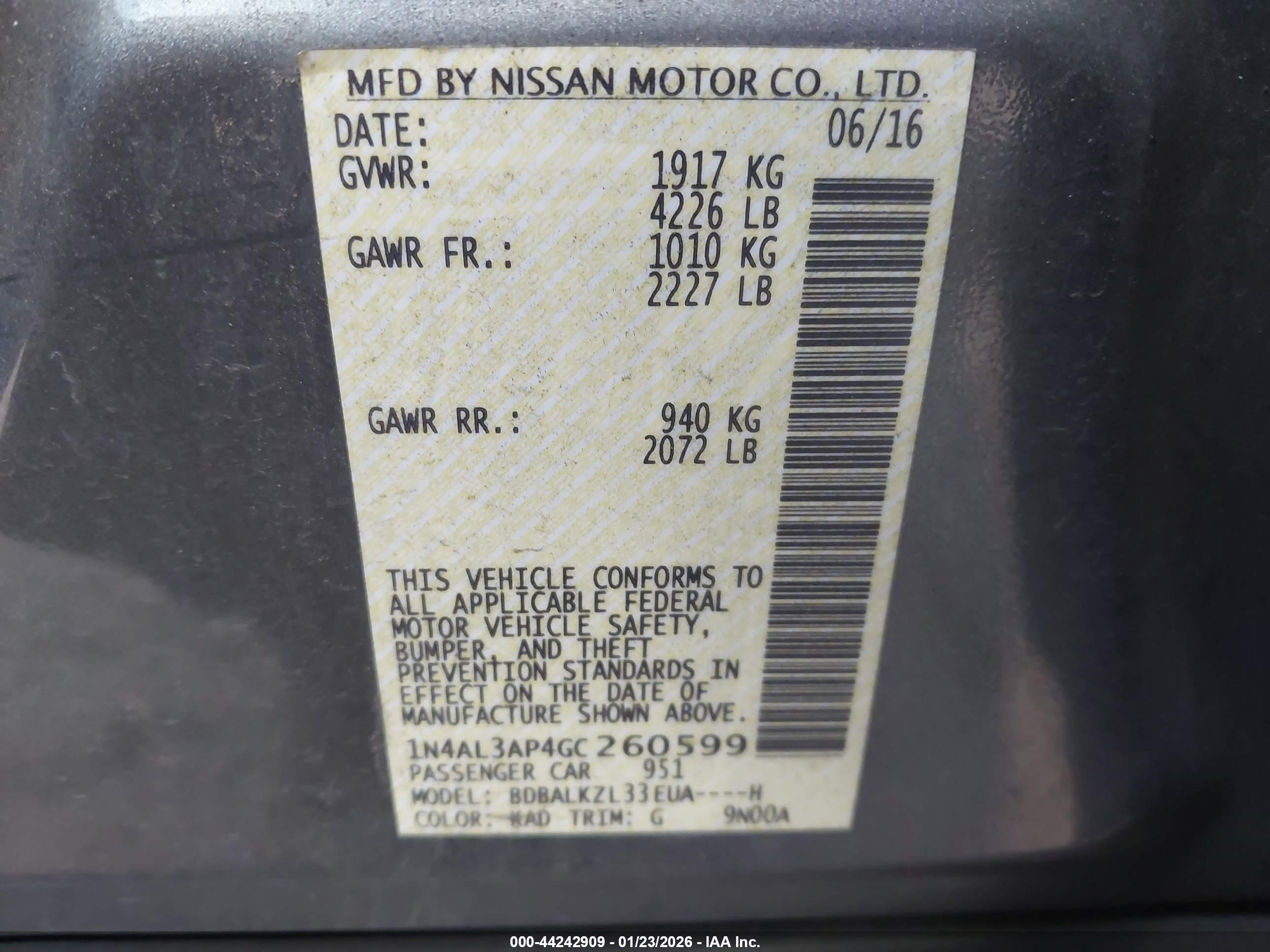 NISSAN ALTIMA image 9