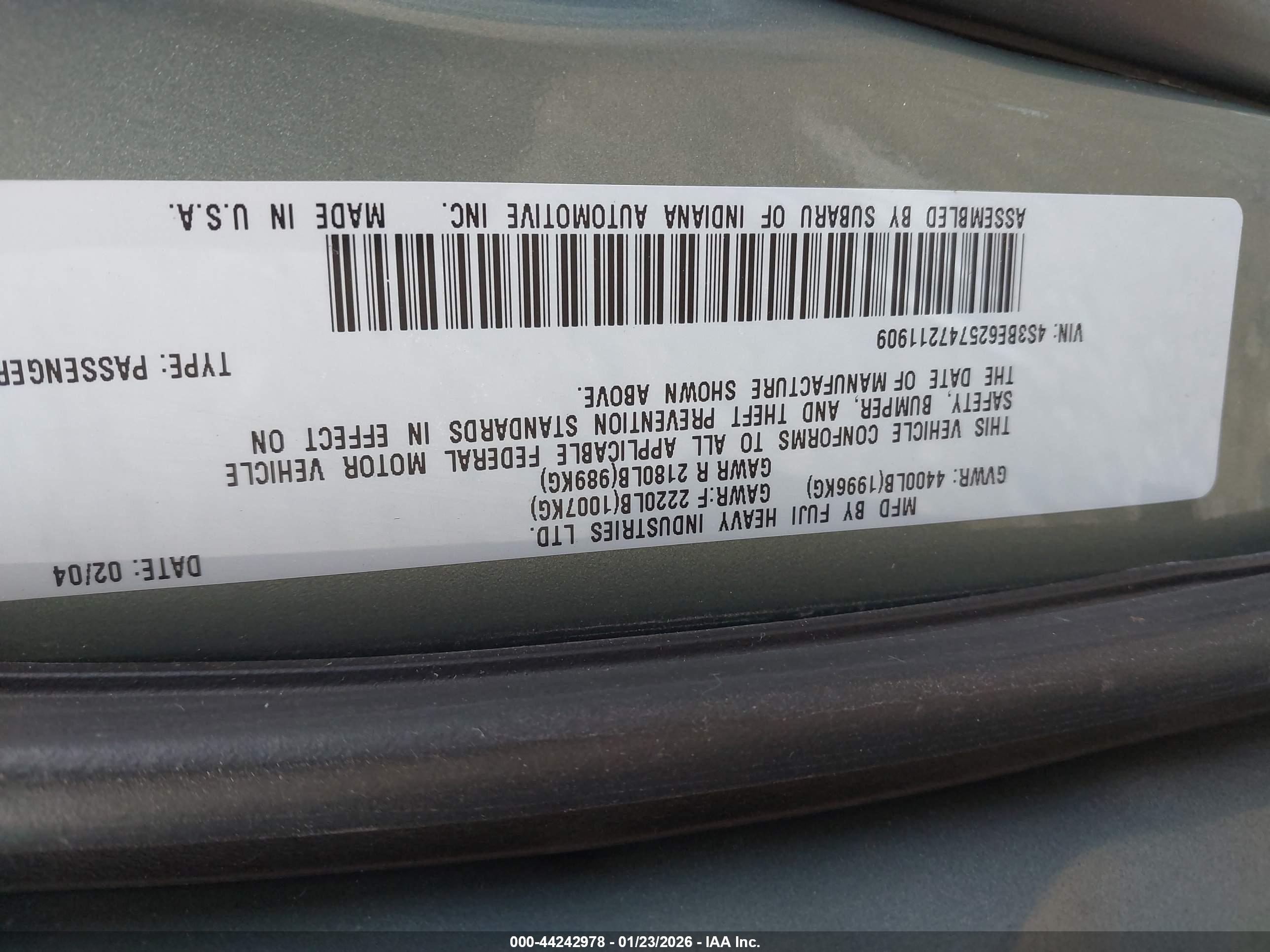 SUBARU LEGACY image 9