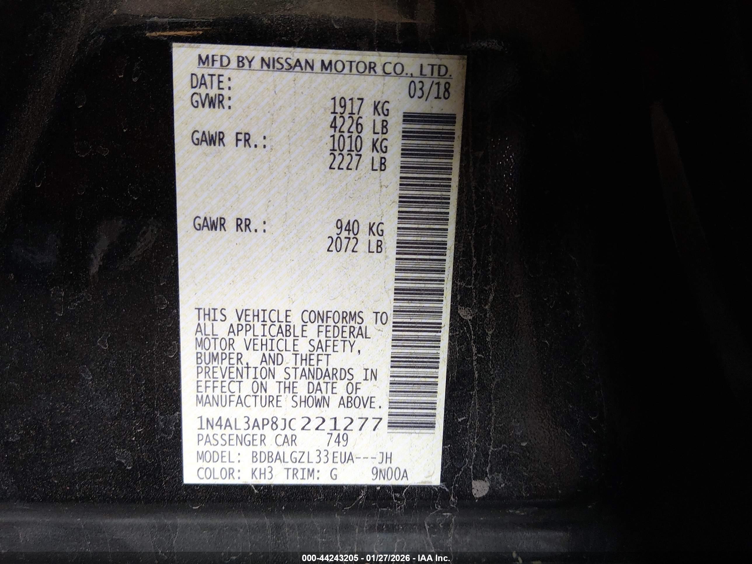 NISSAN ALTIMA image 9
