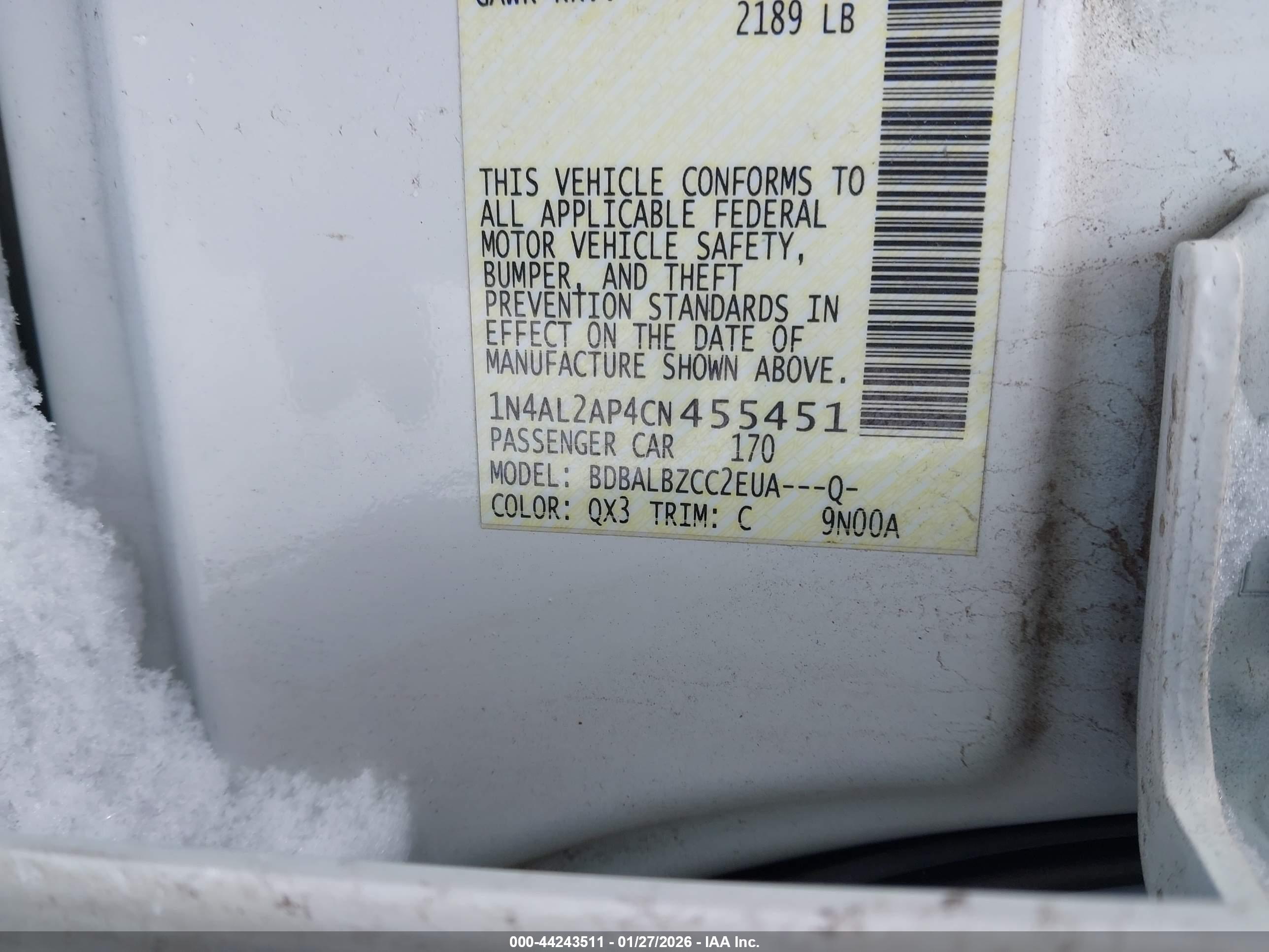 NISSAN ALTIMA image 9