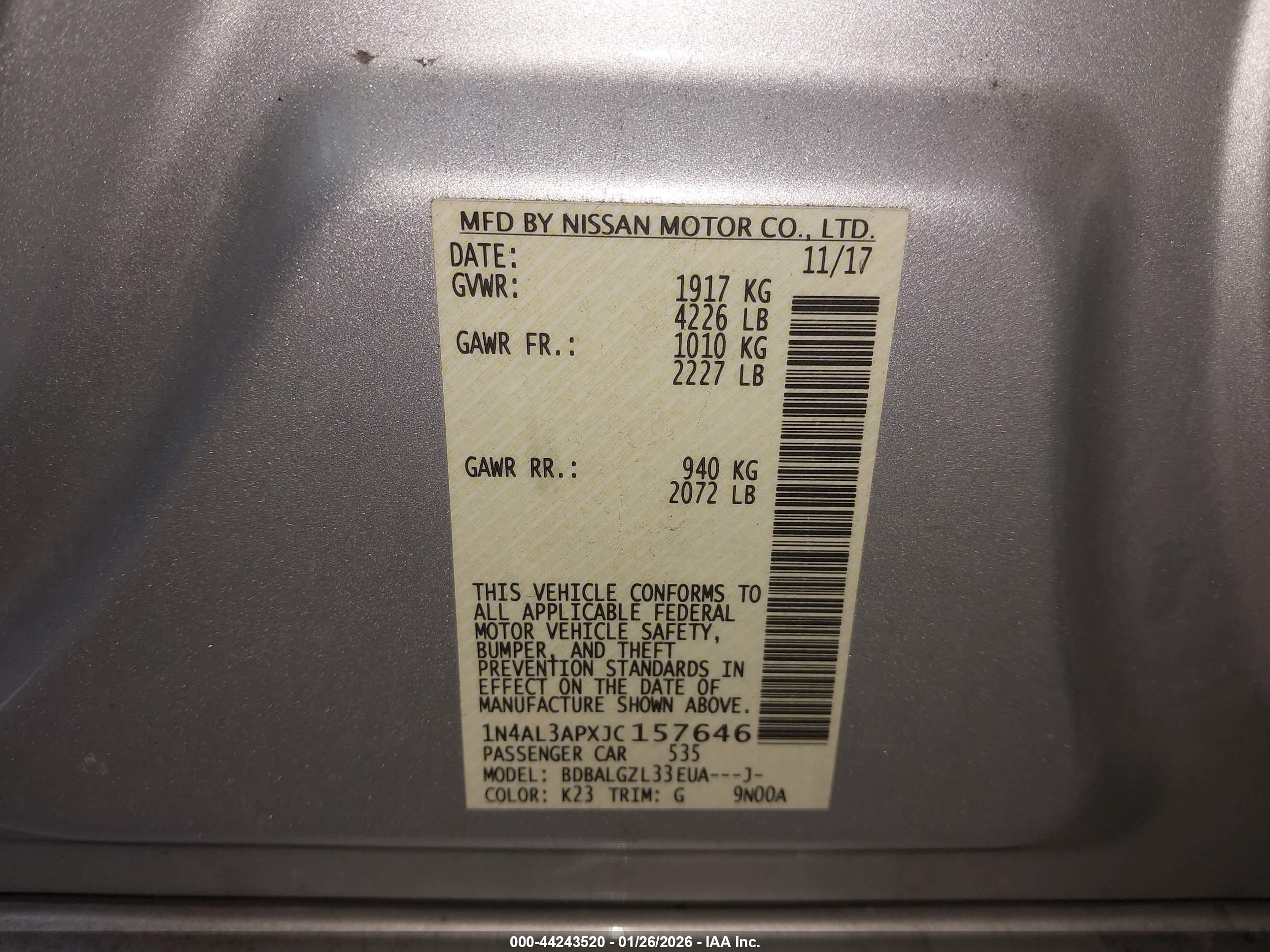 NISSAN ALTIMA image 9