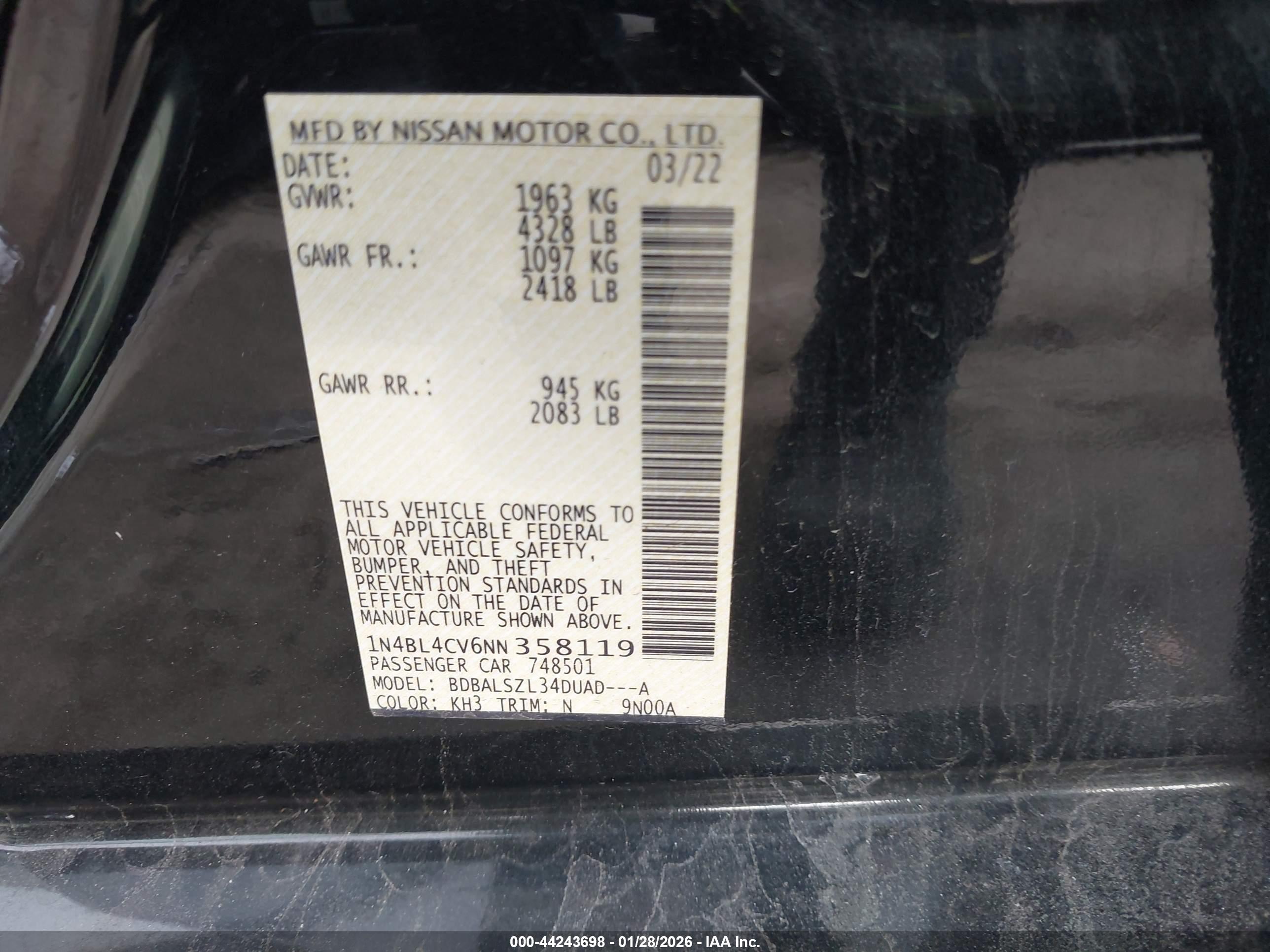 NISSAN ALTIMA image 9