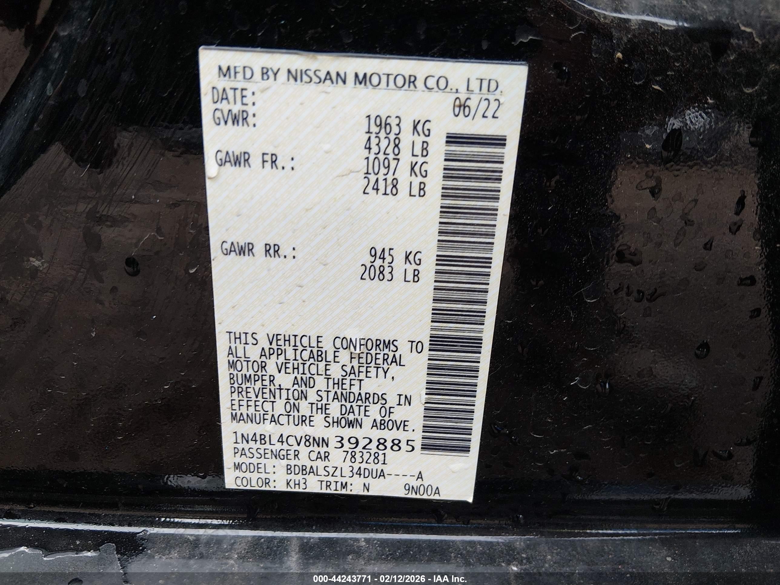 NISSAN ALTIMA image 9