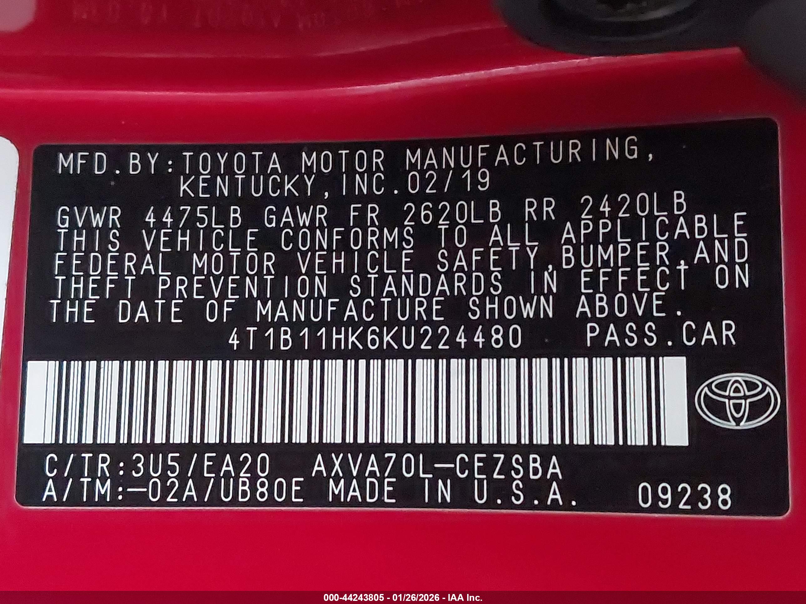 TOYOTA CAMRY image 9