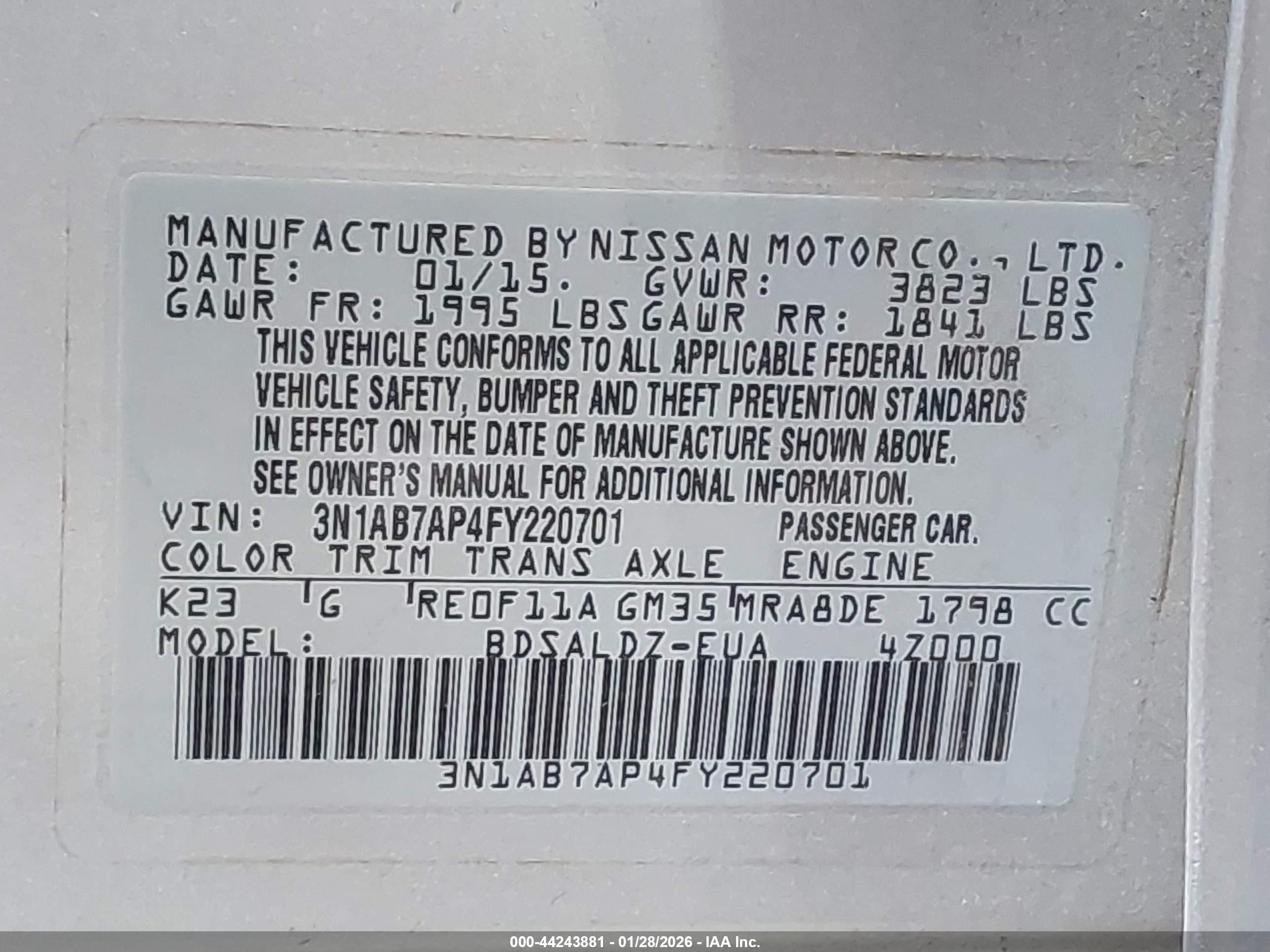 NISSAN SENTRA image 9