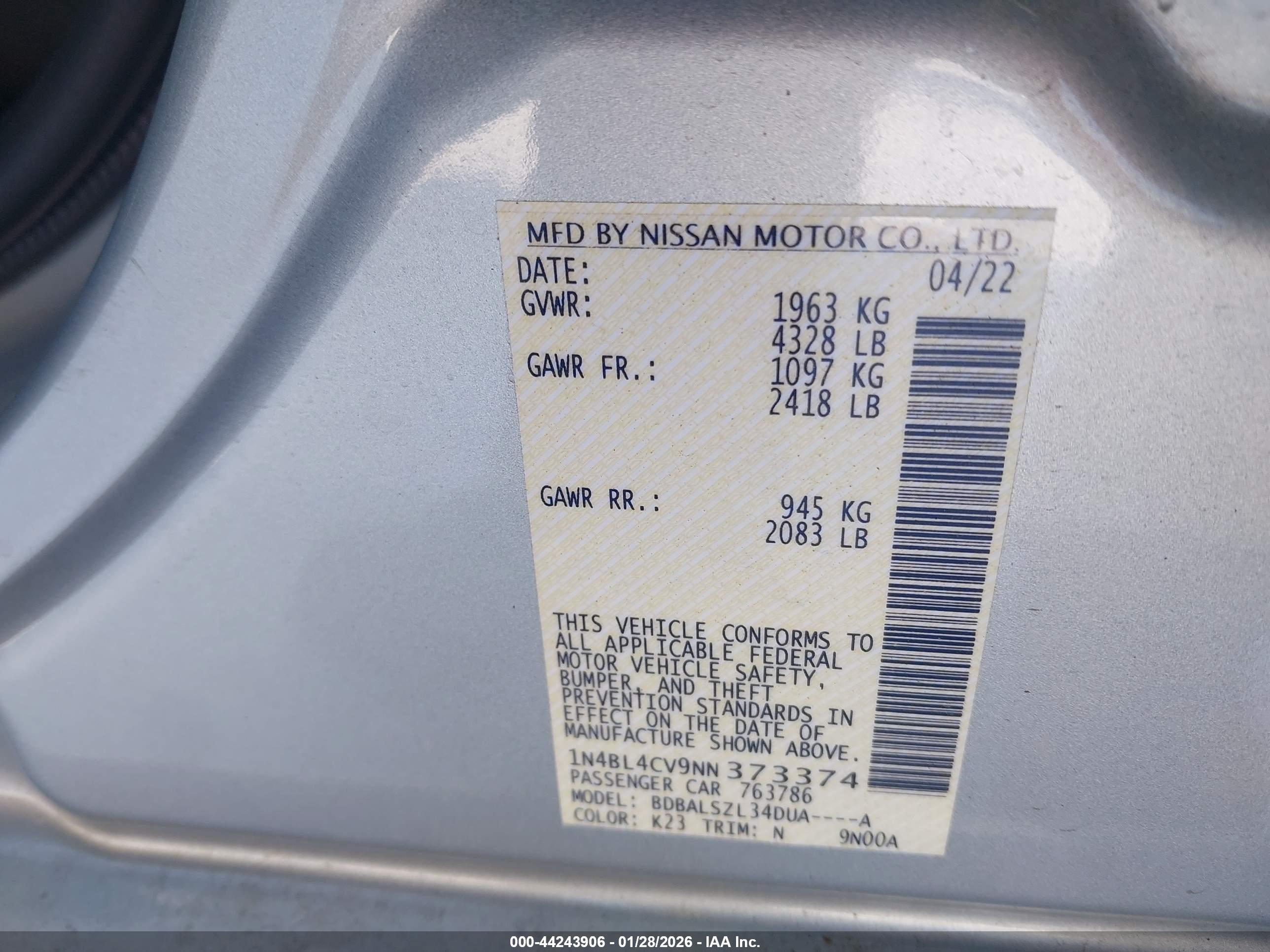 NISSAN ALTIMA image 9