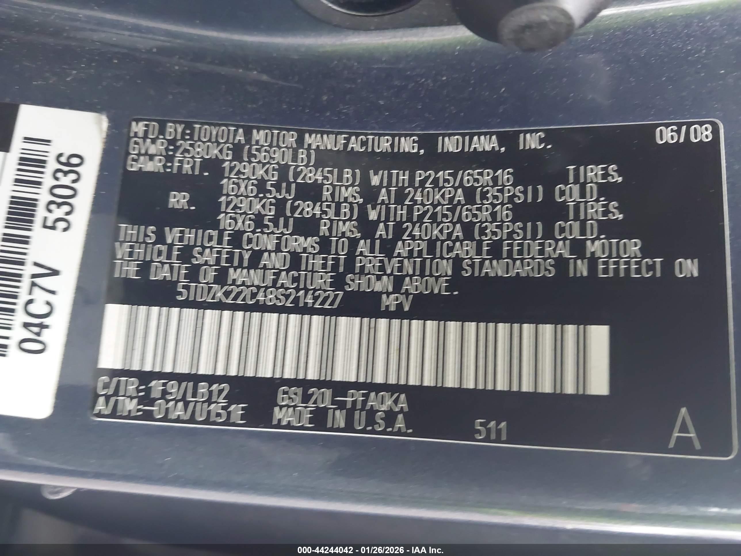TOYOTA SIENNA image 9