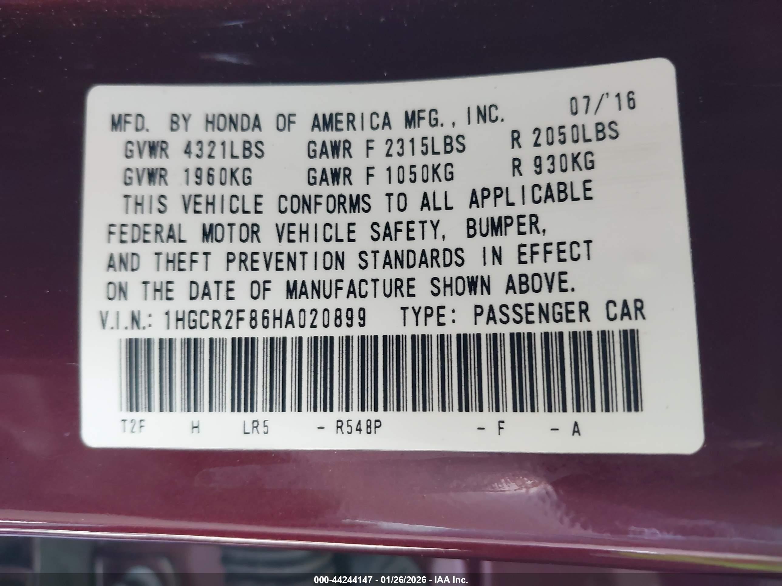 HONDA ACCORD image 9