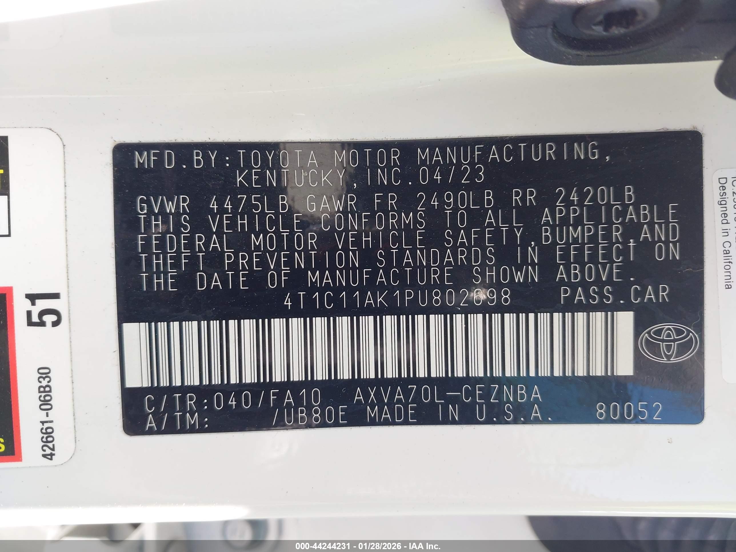 TOYOTA CAMRY image 9