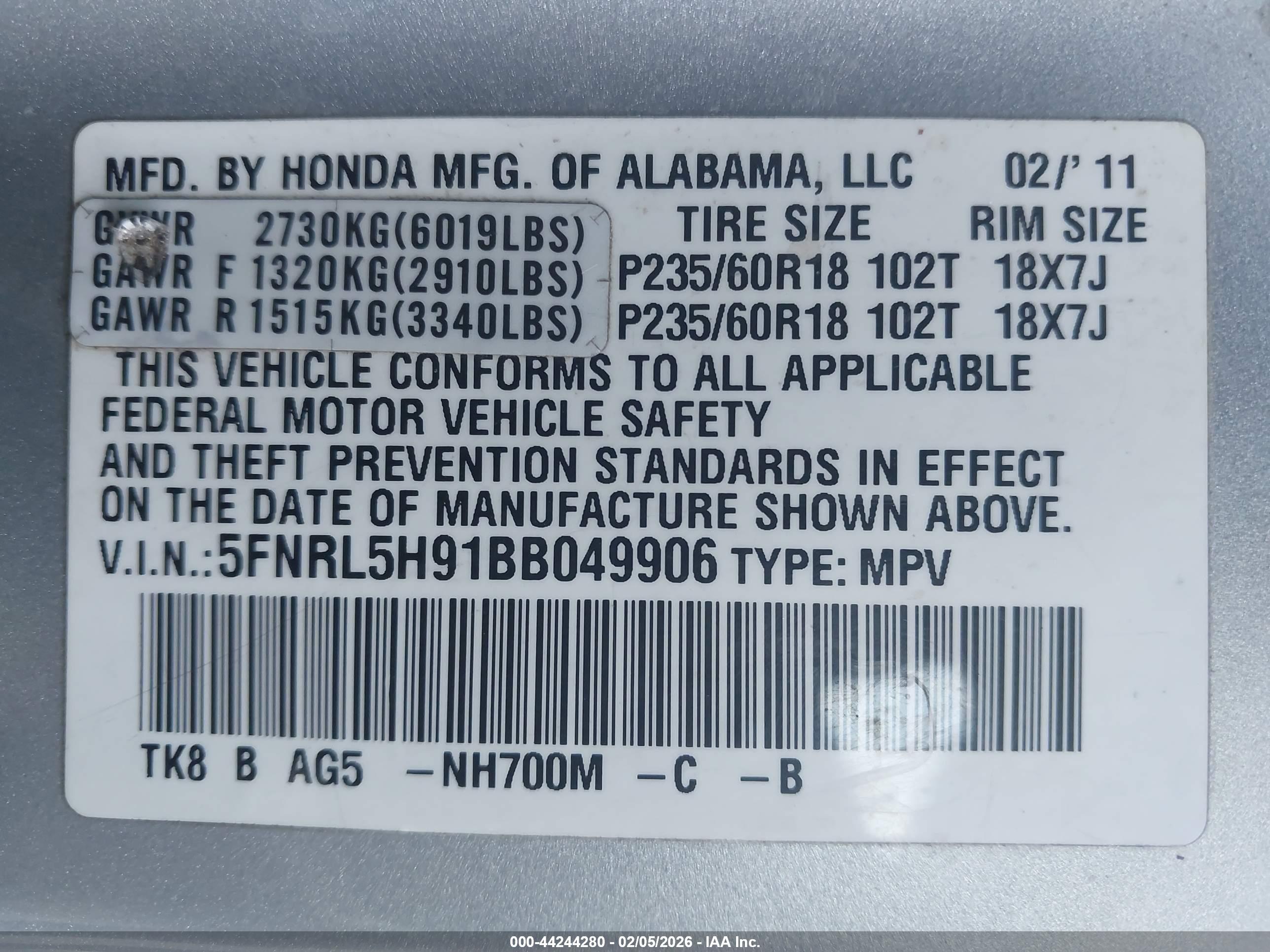 HONDA ODYSSEY image 9